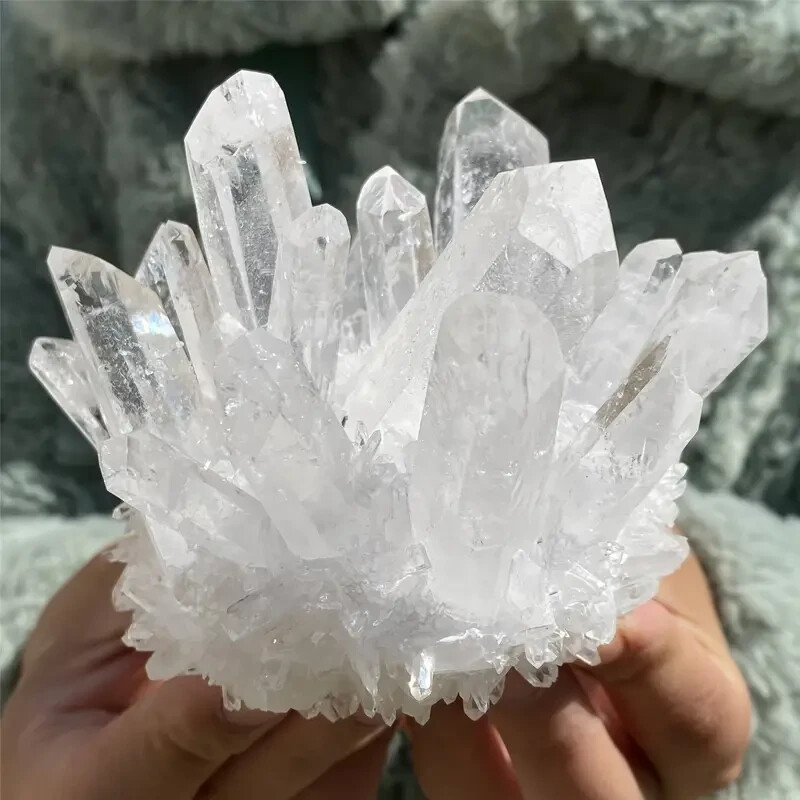 200g+ Rare Large Raw Clear Quartz Crystal Cluster Quartz Mineral Specimens Decor