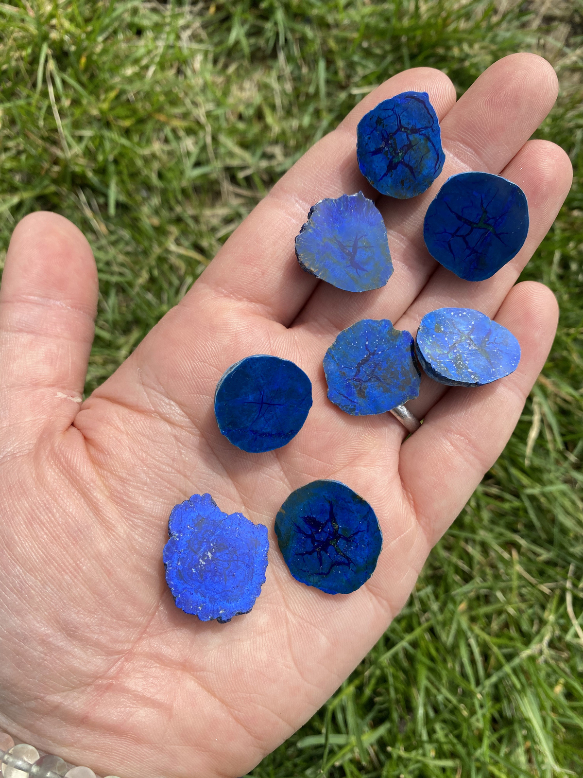 Azurite & Malachite Blueberry (Half Polished) from Poteryaevskoe Mine, Siberia
