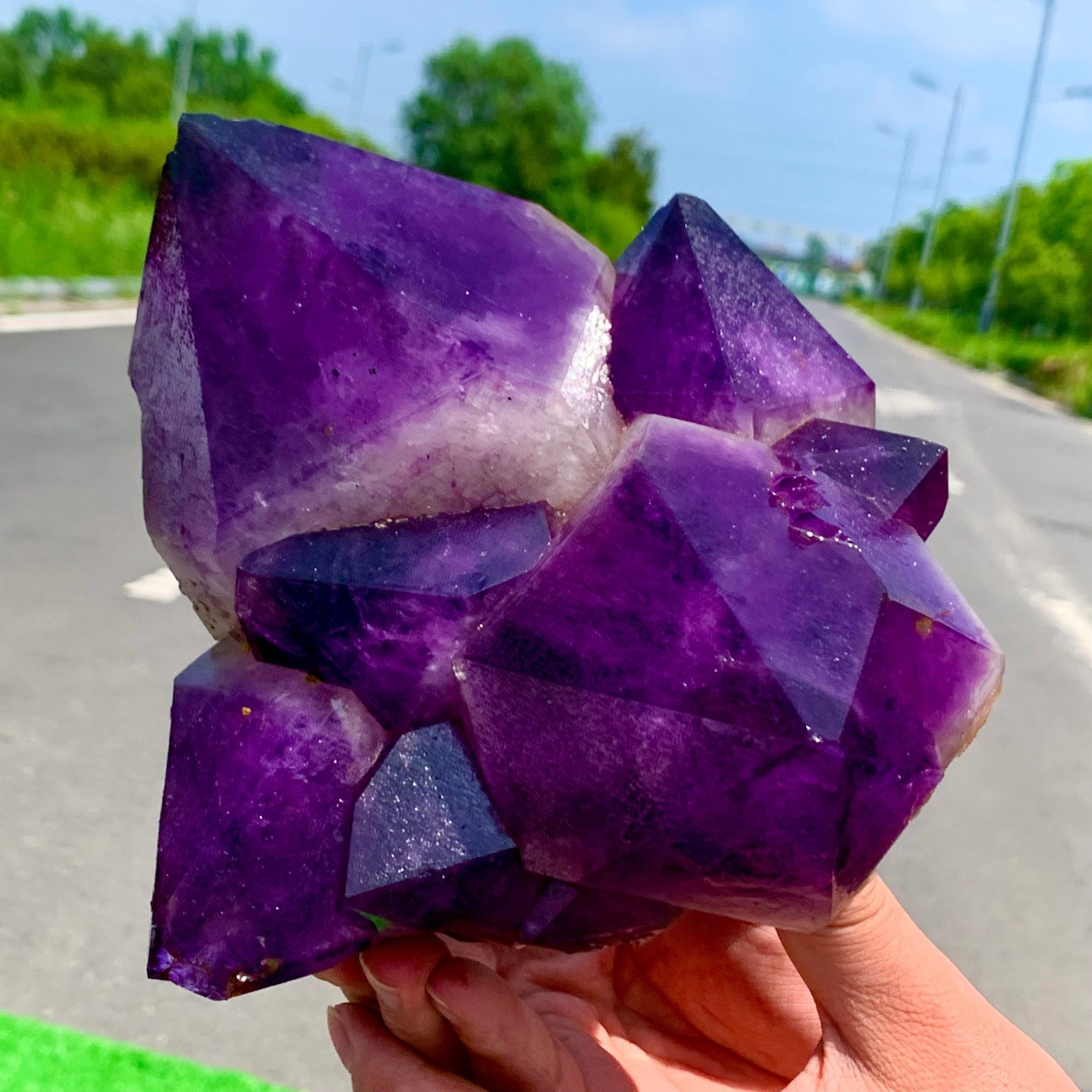 5.25LB Natural Amethyst geode quartz cluster crystal specimen Healing