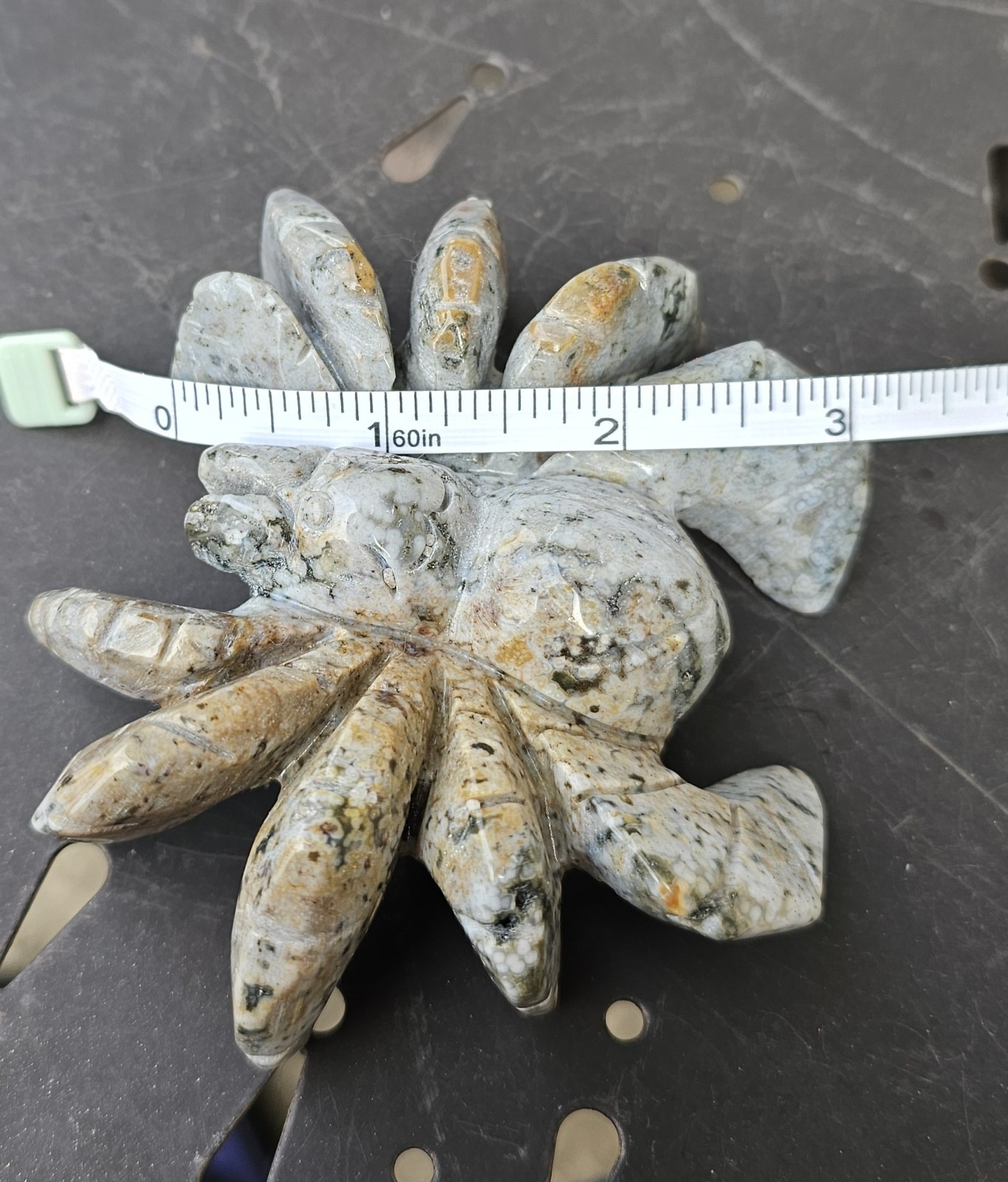 Ocean Jasper Spider Carving