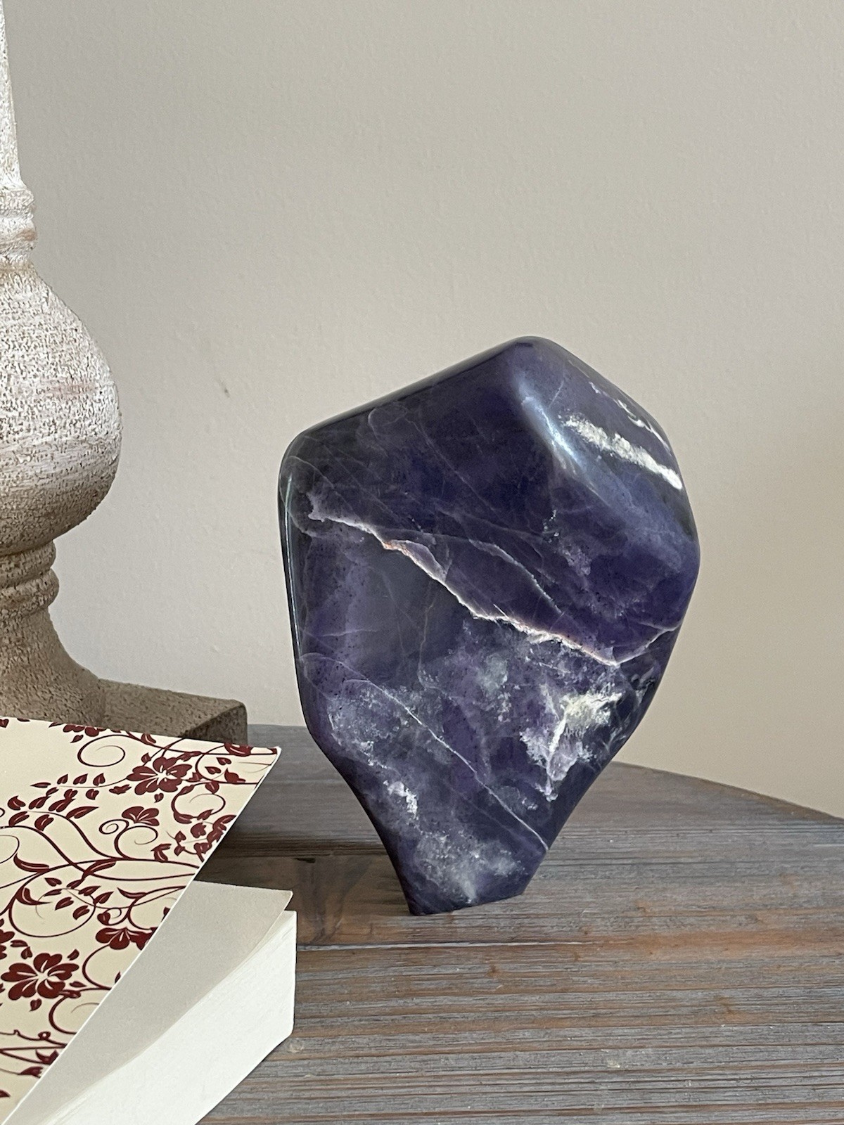 Deep Purple Morado Opal, hand carved and polished, 1806g, 3.98lbs, violet flame