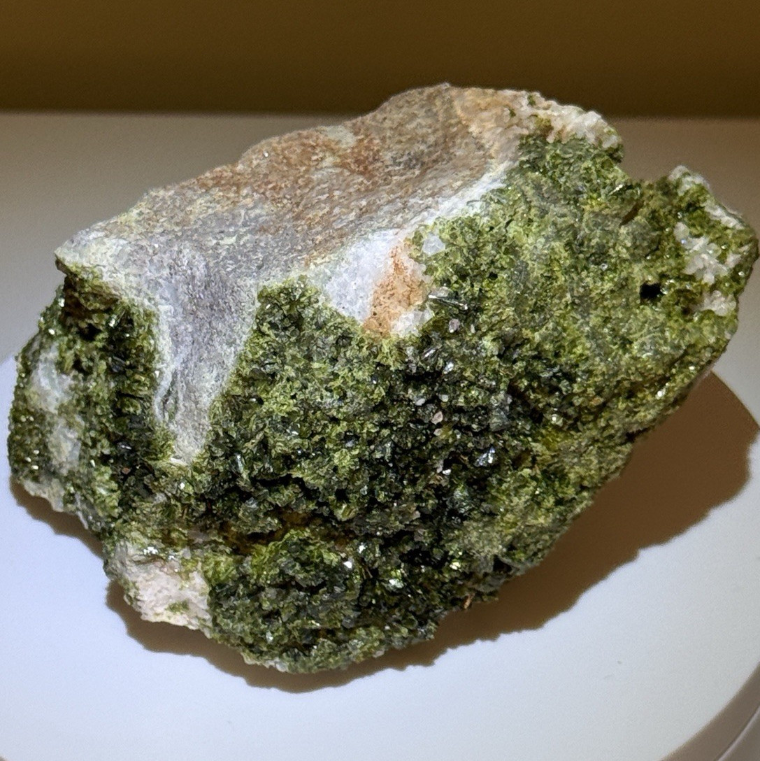 STRIKING Epidote on Matrix Crystal Mineral Specimen – Imilchil, Morocco