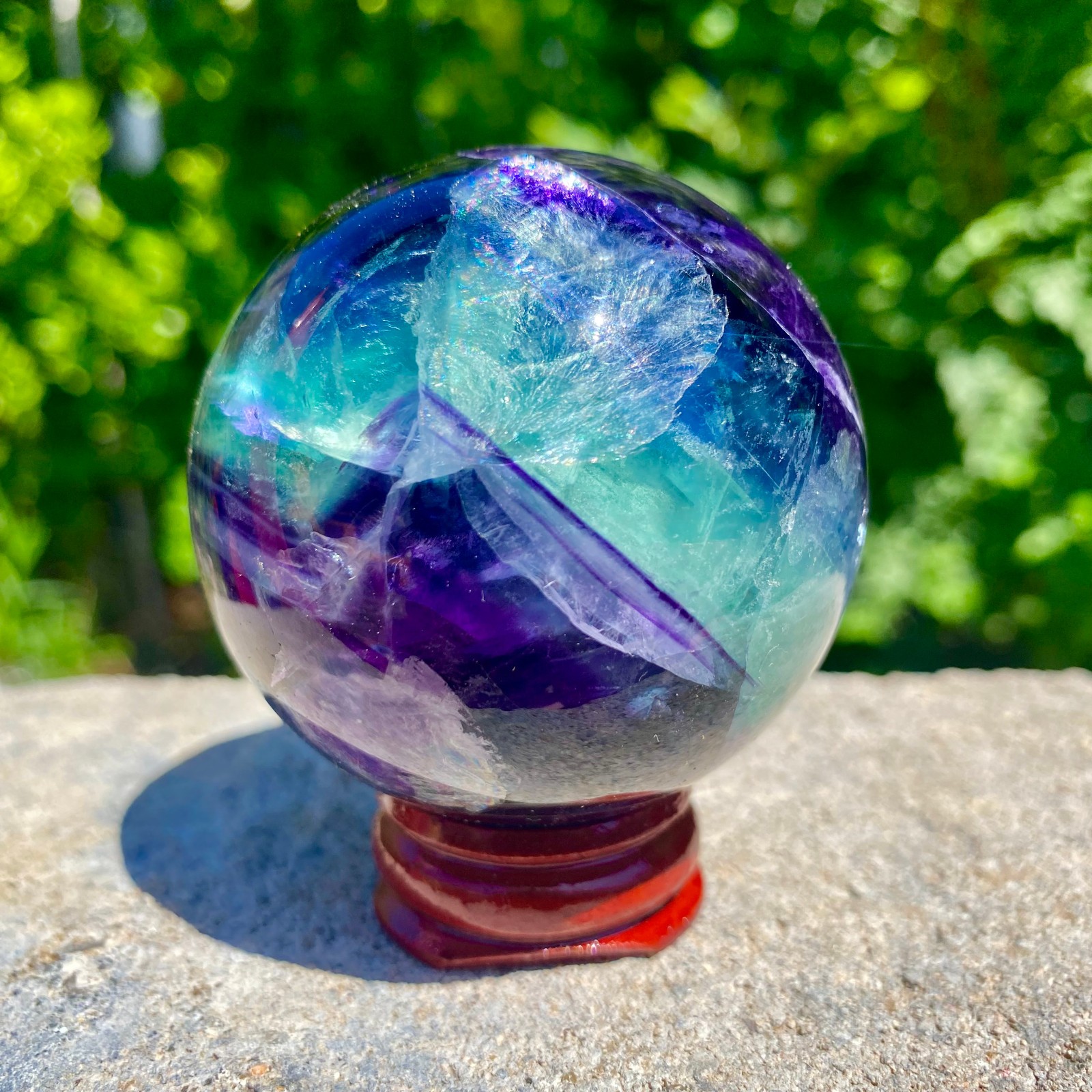 304G natural Green fluorite ball quartz crystal Sphere Reiki energy healing