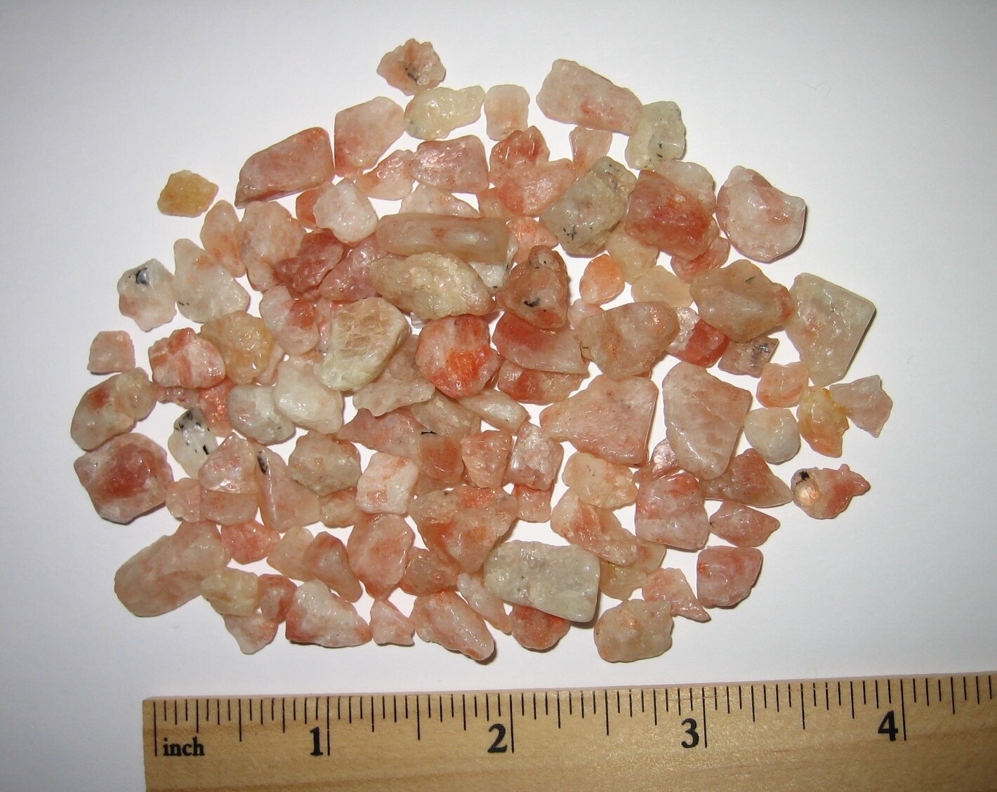 113 TUMBLED SMALL 0.2″-0.6″ SUNSTONE NATURAL STONE MINERALS INDIA ~ 64.9grams *1
