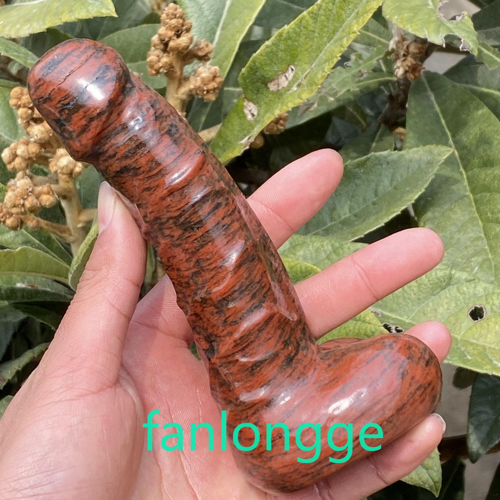 6in Wholesale Natural Sesame red male penis Quartz Crystal Carved Figurines 1pc