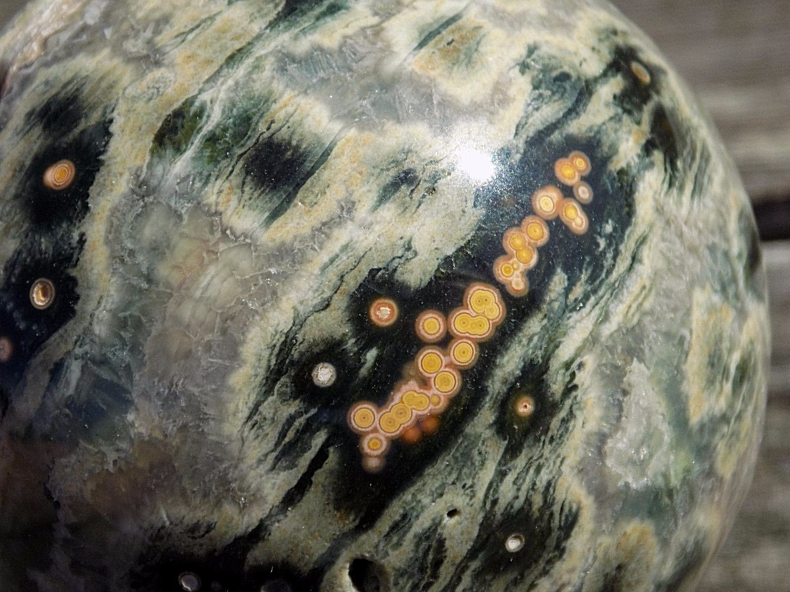 AAA OCEAN JASPER SPHERE MARBLE 75MM OR 2 15/16” 7125