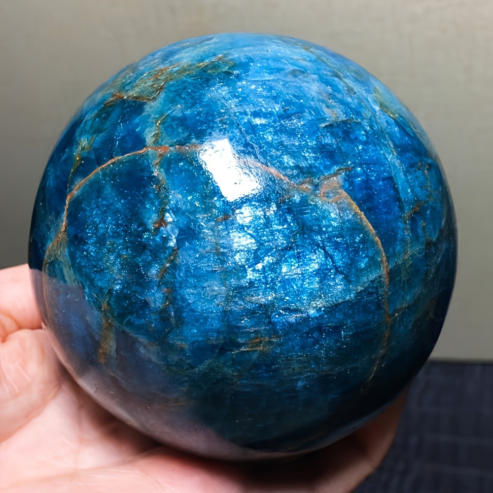 Random Flashy Blue Apatite Crystal Sphere Quartz Ball Healing Decor Gift Reiki
