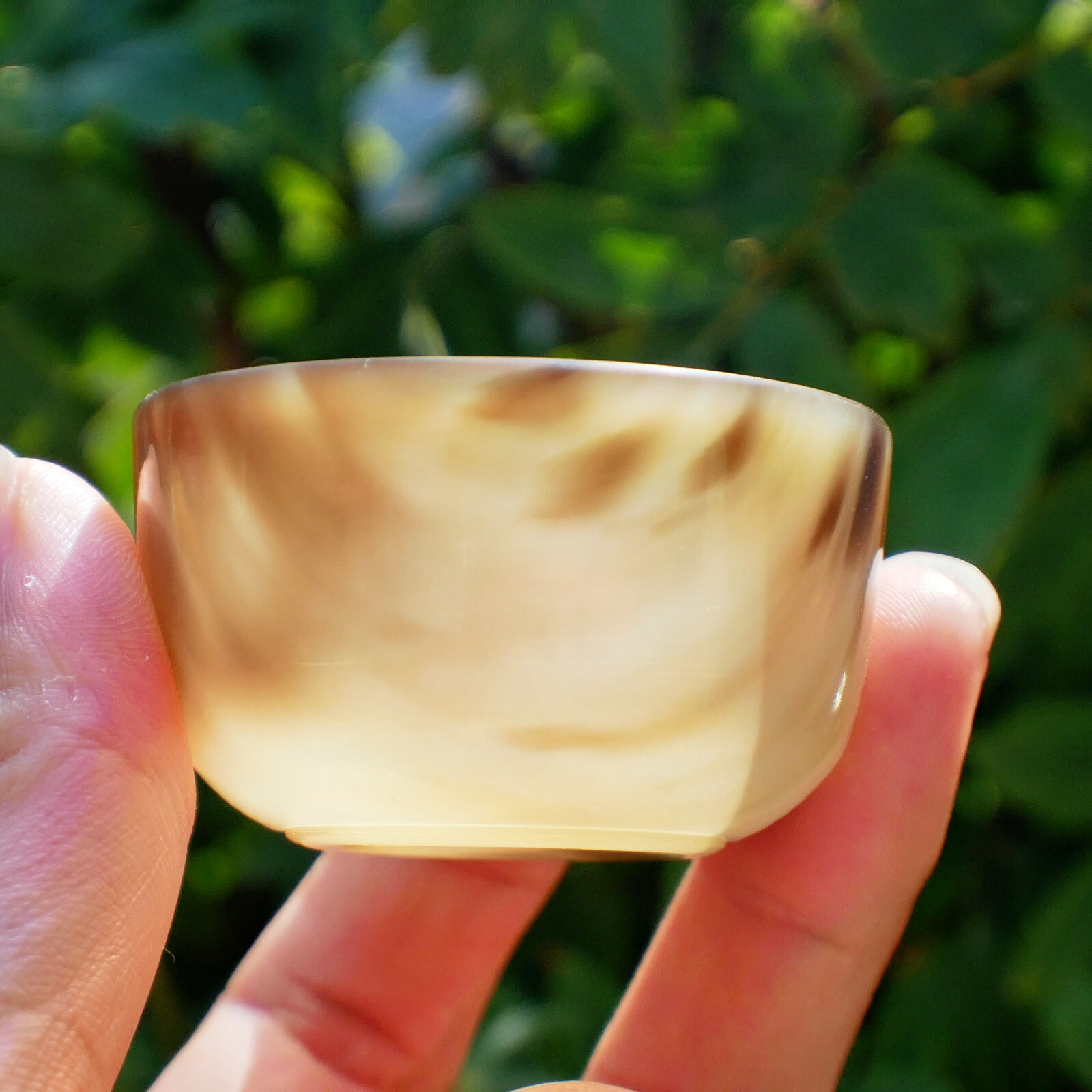 Natural Ox Horn Bowl Gemstone Crystal Quartz Dish Healing Sacral Chakra Reiki 1p