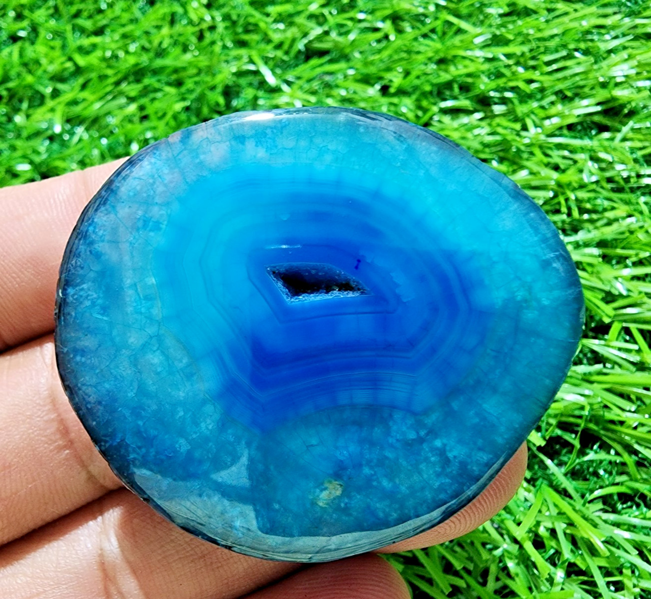 174ct Amazing Rare Banded Slice Druzy Agate Slab Crystal Druzy Polished Gemstone