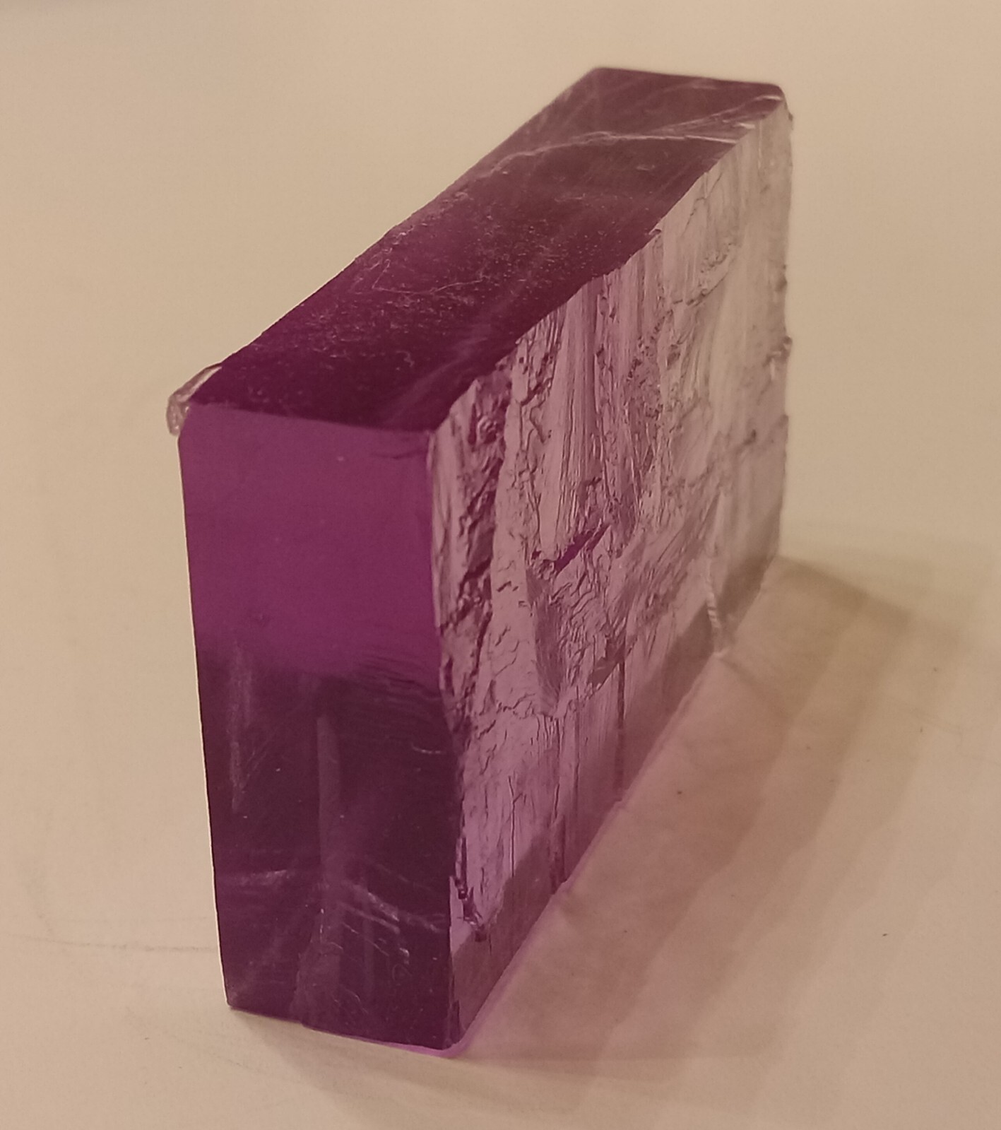 PURPLE HALITE CRYSTAL. Rectangle Shape. Transparent & Clear. 22 grams. 110 ct.