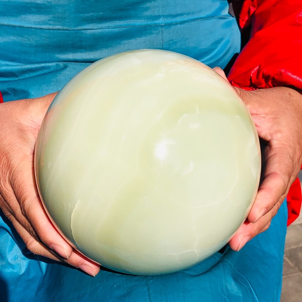 4900g Natural Afghan Jade Chakra Quartz Sphere healing ball Specimen