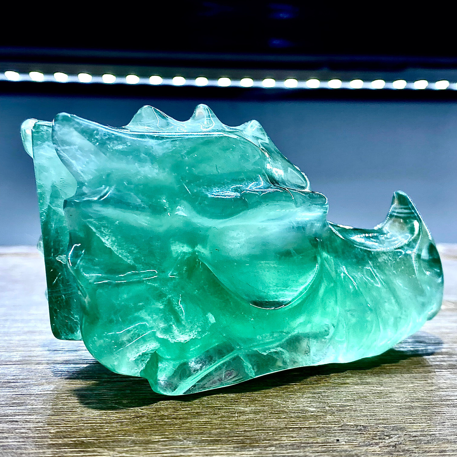 355G Natural fluorite quartz products, hand carved and polished spiritual orname