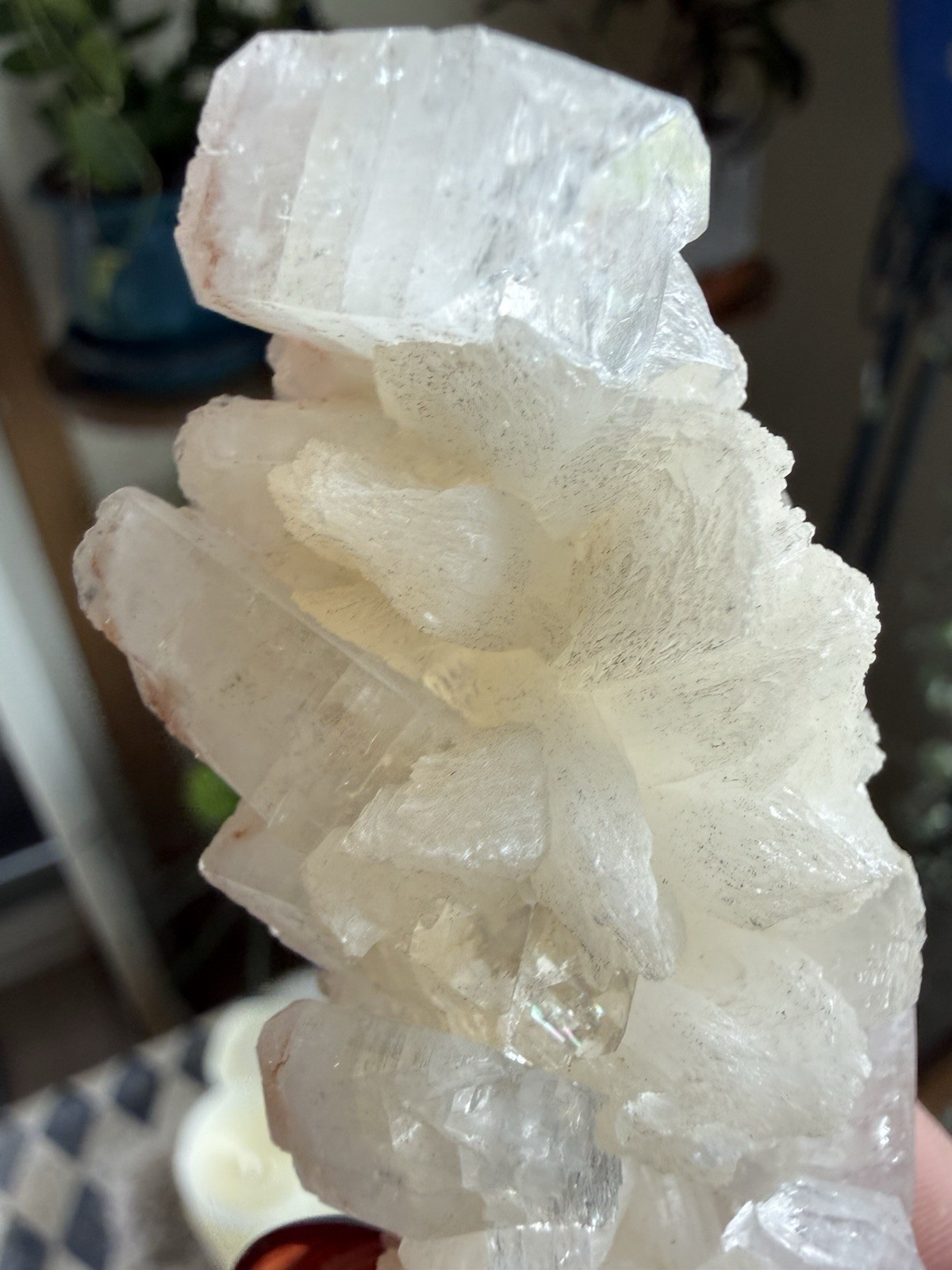 White Apophyllite Mineral Specimen with Green Matrix, Approx. 5.25 Inch