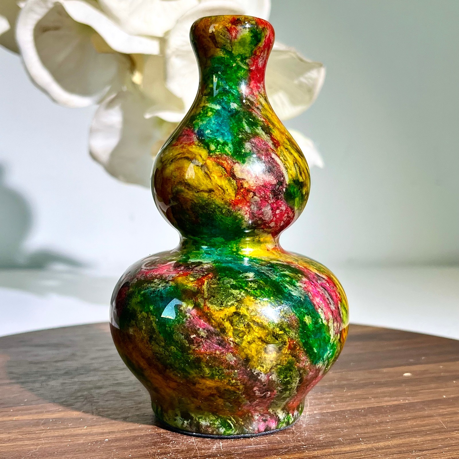 1.69LB Natural “Seven Colors Jade” vase specimen -Taiwan China