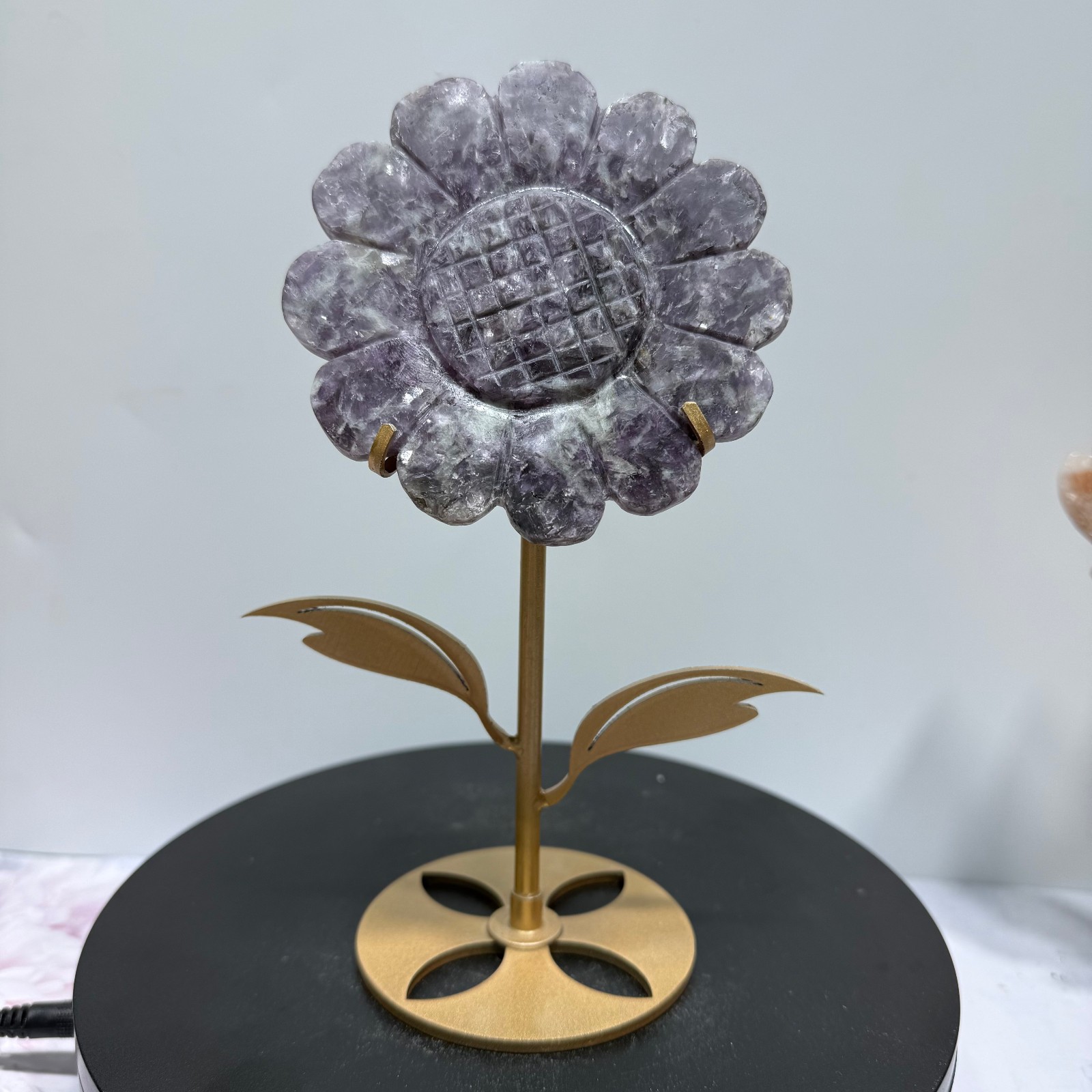 8″ Natural Dream Amethyst Sunflower quartz crystal Reiki holiday gift 1pc