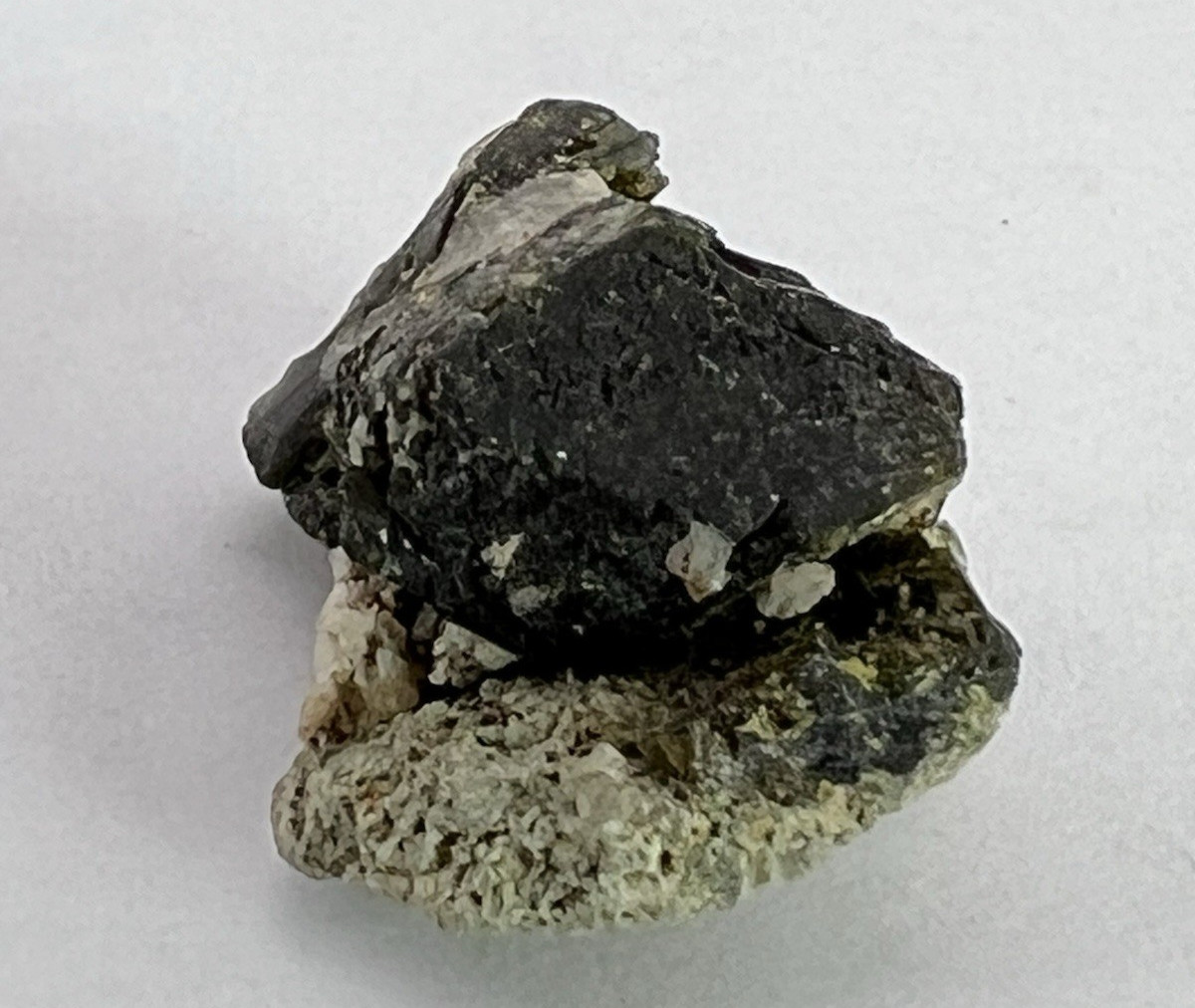 Epidote Crystal on Prehnite Mineral Specimen, Kayes Region, Mali 8.7 g.