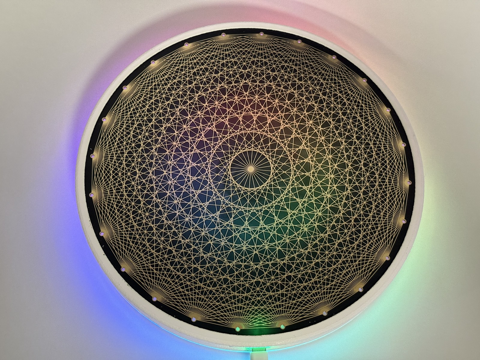 Actively Powered Tesseract Crystal Grid Altar Plate