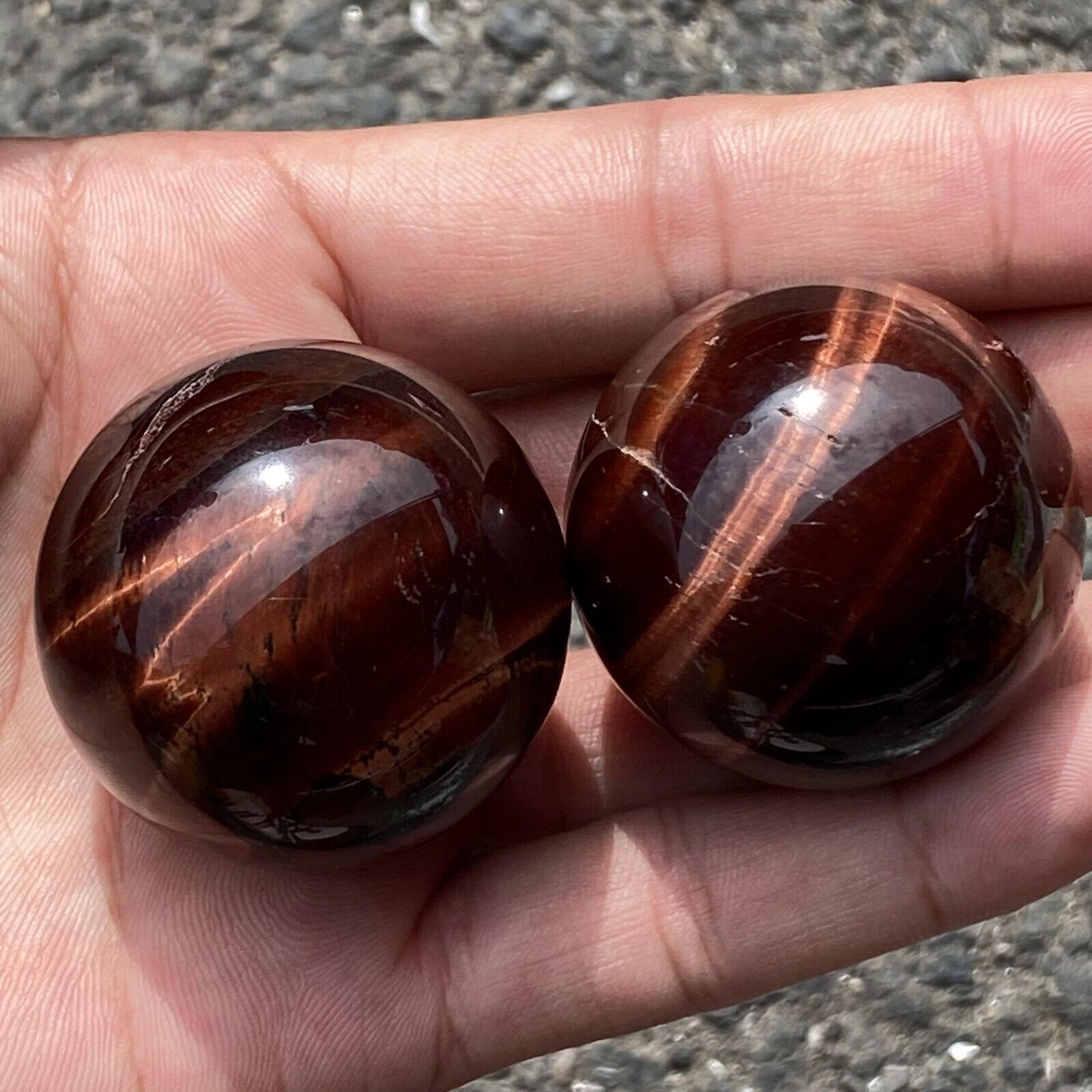 1Pcs 40mm Natural Red Tiger’s Eye Jasper Quartz Sphere Crystal Ball Healing
