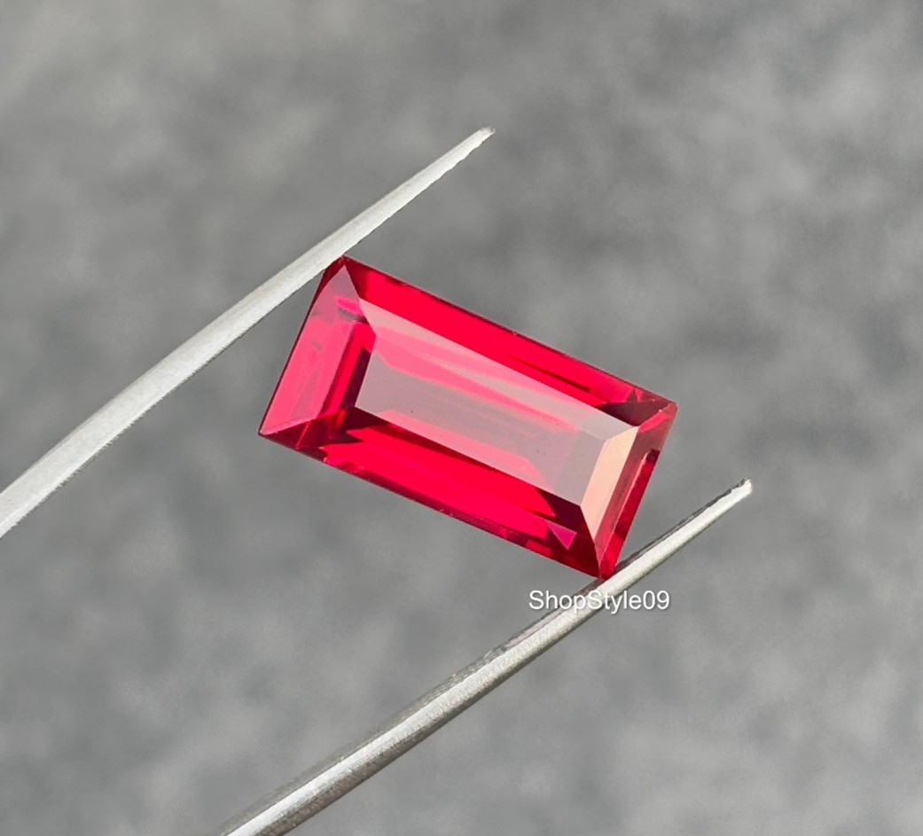 16.00 Ct Natural Red Ruby Princess Cut 18.3×9.3×7.2mm Certified Loose Gemstone