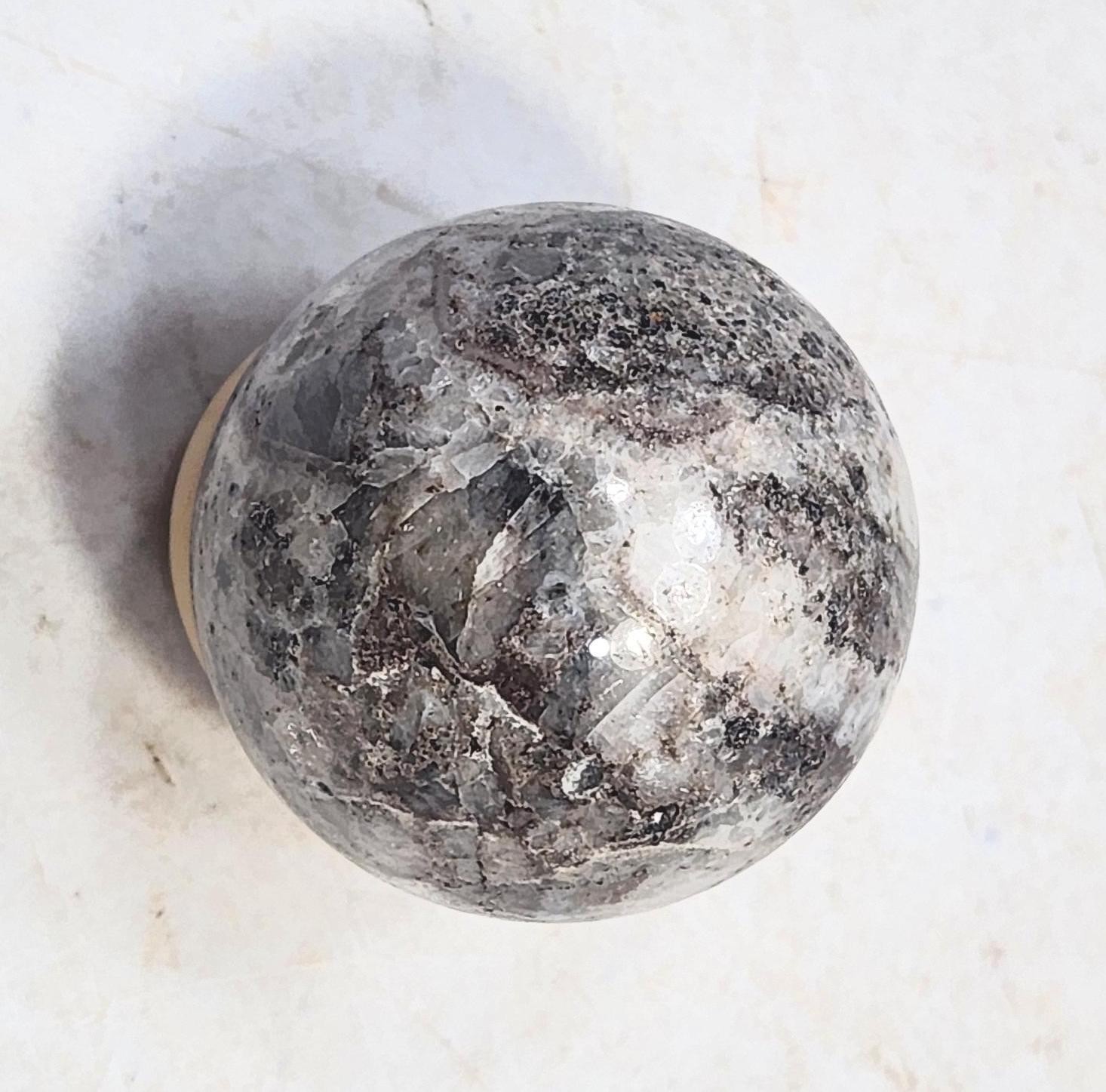Fluorescent Willemite and Calcite 33mm Sphere for UV Collection 6540