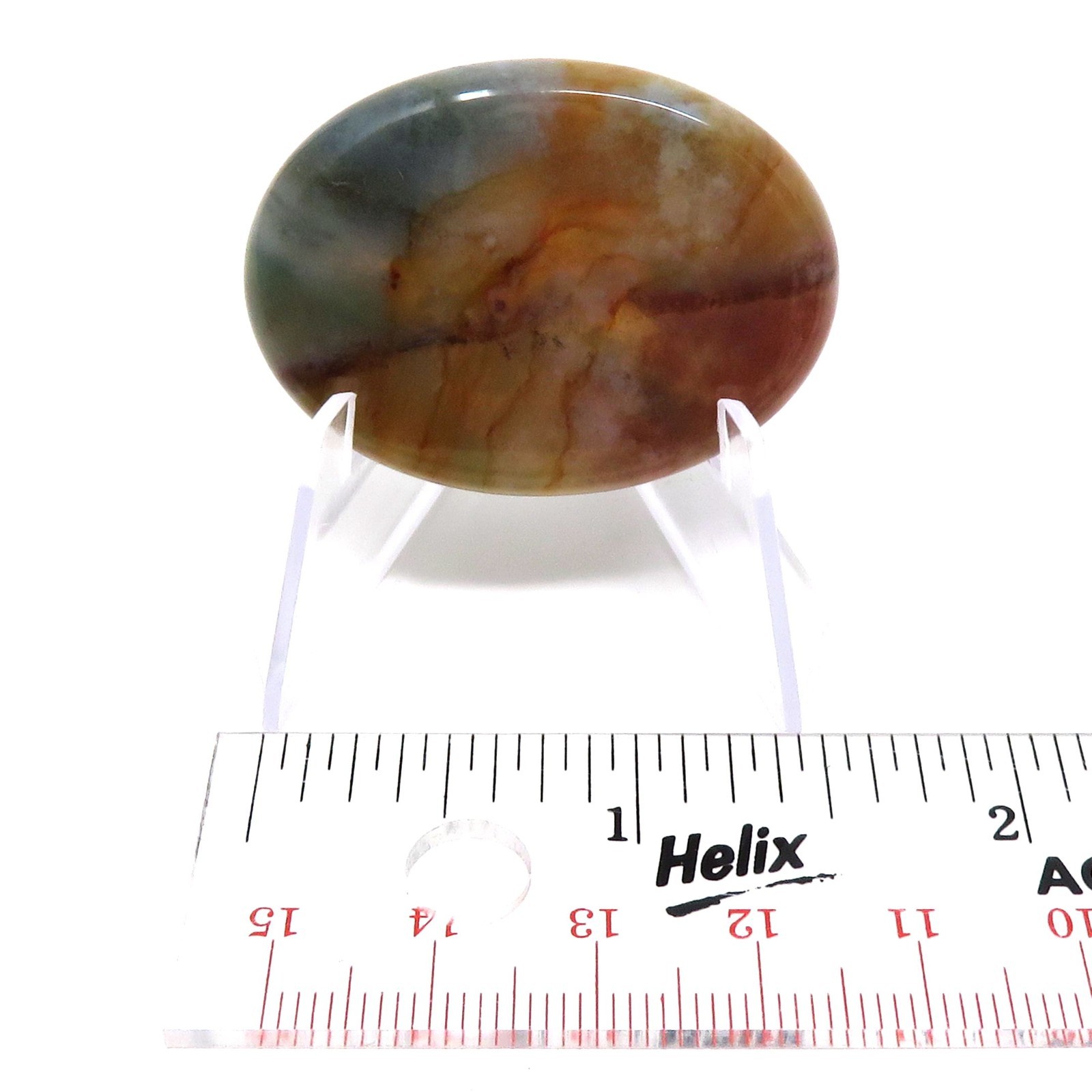 Indian Agate Worry Stone #1346 – 40mm x 30mm or 1.5″ x 1″ – 6mm Thick – Pocket