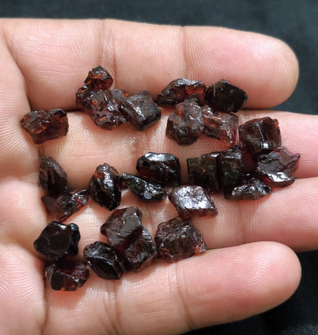 Attractive Red Garnet Rough 25 Pcs Lot Size 9-11 MM Loose Gemstone For Jewelry