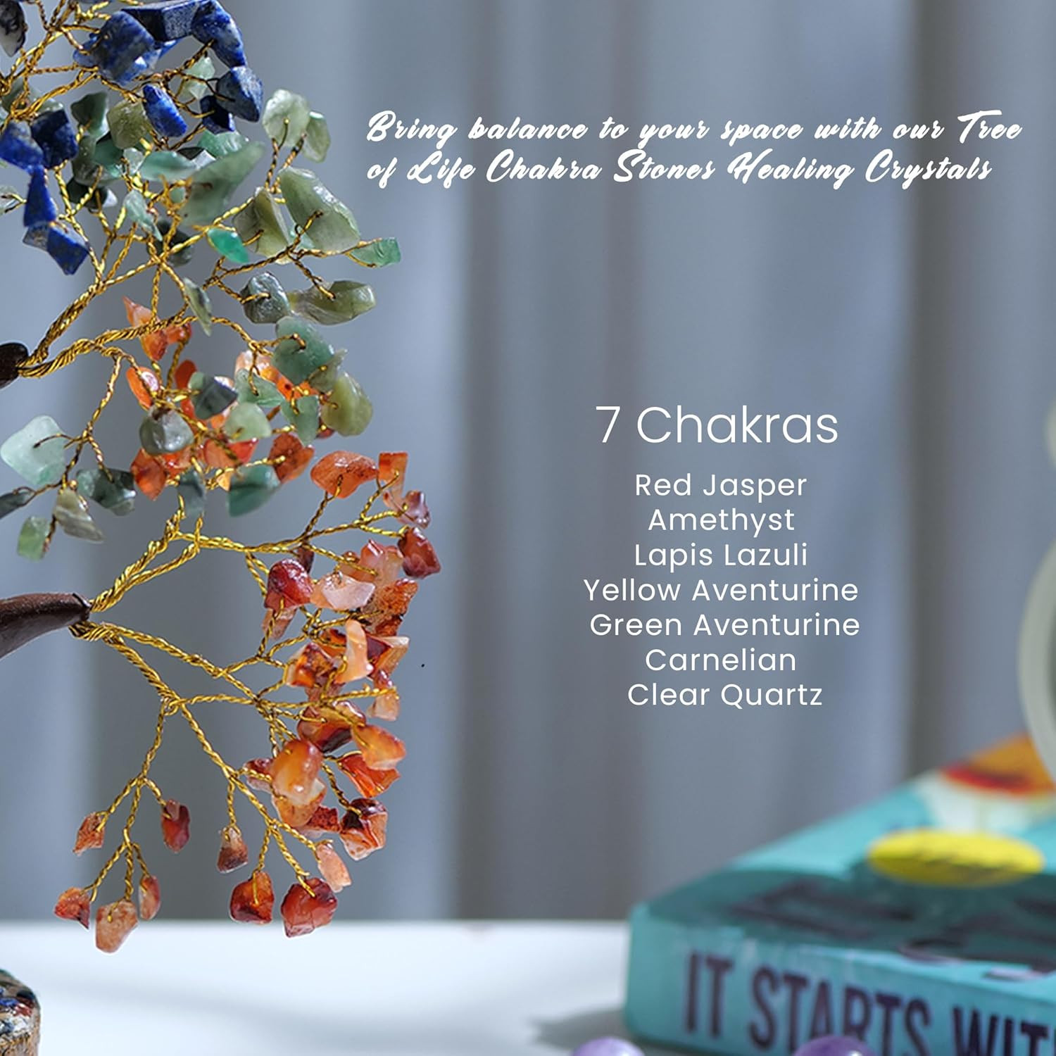 7 Chakra Tree of Life Decor – Crystals, Birthday Gifts for Women – House Warming