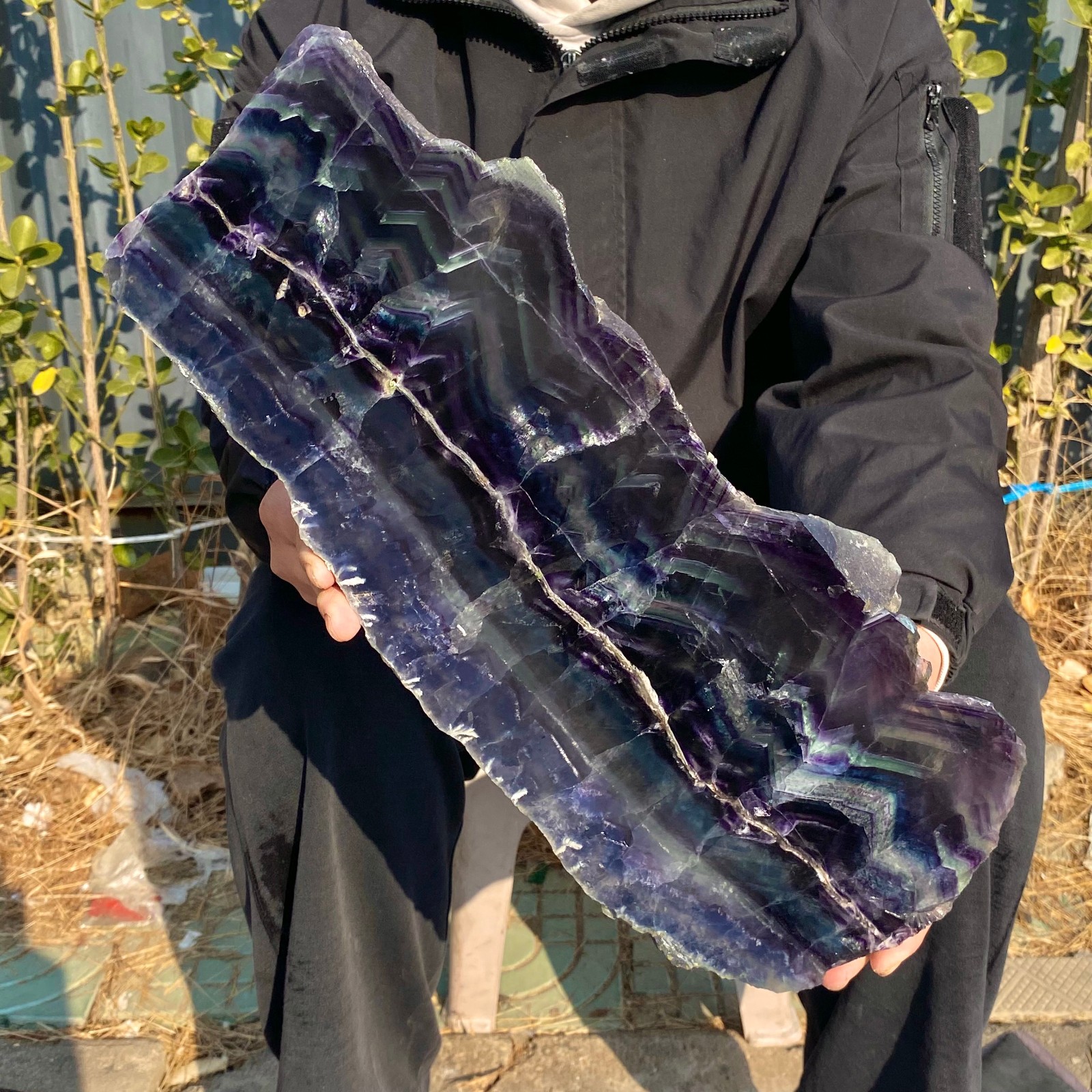 9.59LB Natural beautiful Rainbow Fluorite Crystal stone specimens