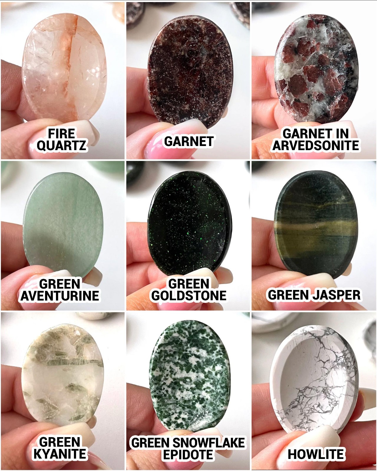 Natural Crystal Worry Stone Pocket Meditation Stone Thumb Stone Crystal Lot