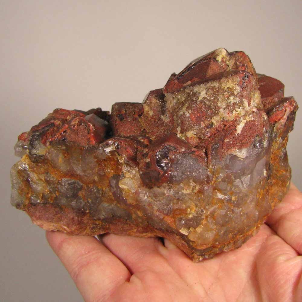 4.7″ Red HEMATOID AMETHYST Skeletal Crystals Cluster – Morocco – 1.4 lbs.