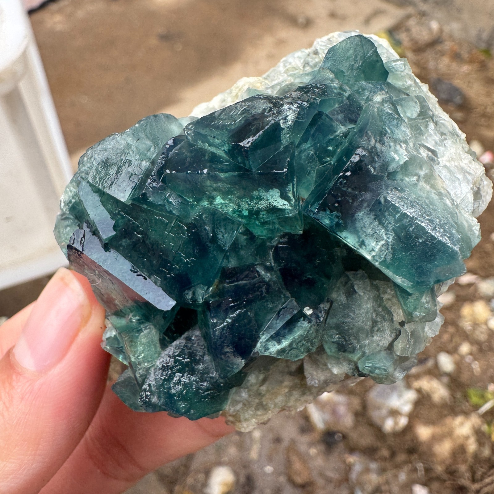 140G Natural cubic green fluorite crystal cluster rough mineral specimen Healing