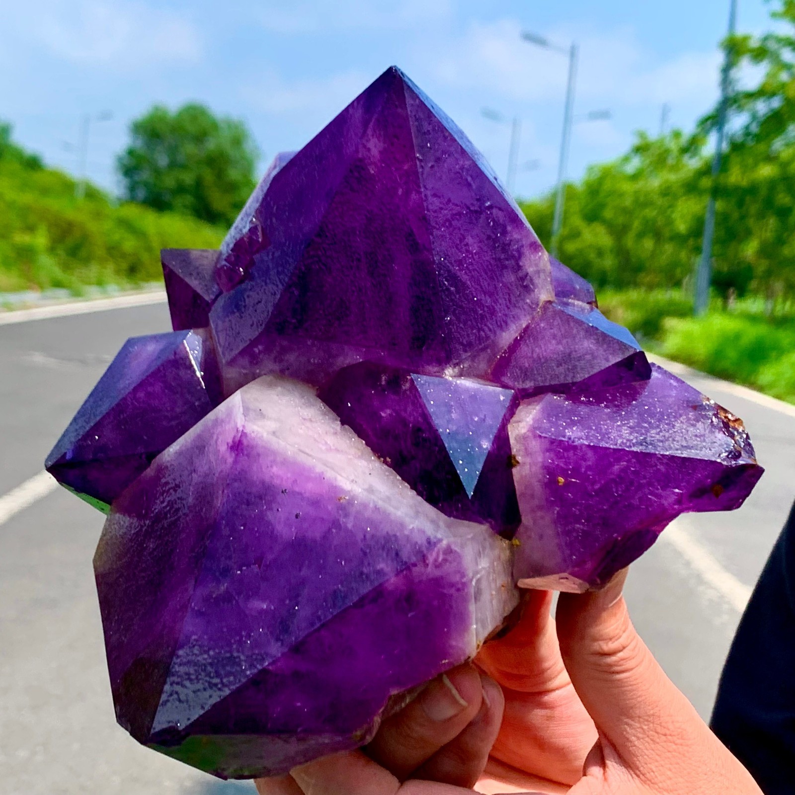 5.25LB Natural Amethyst geode quartz cluster crystal specimen Healing