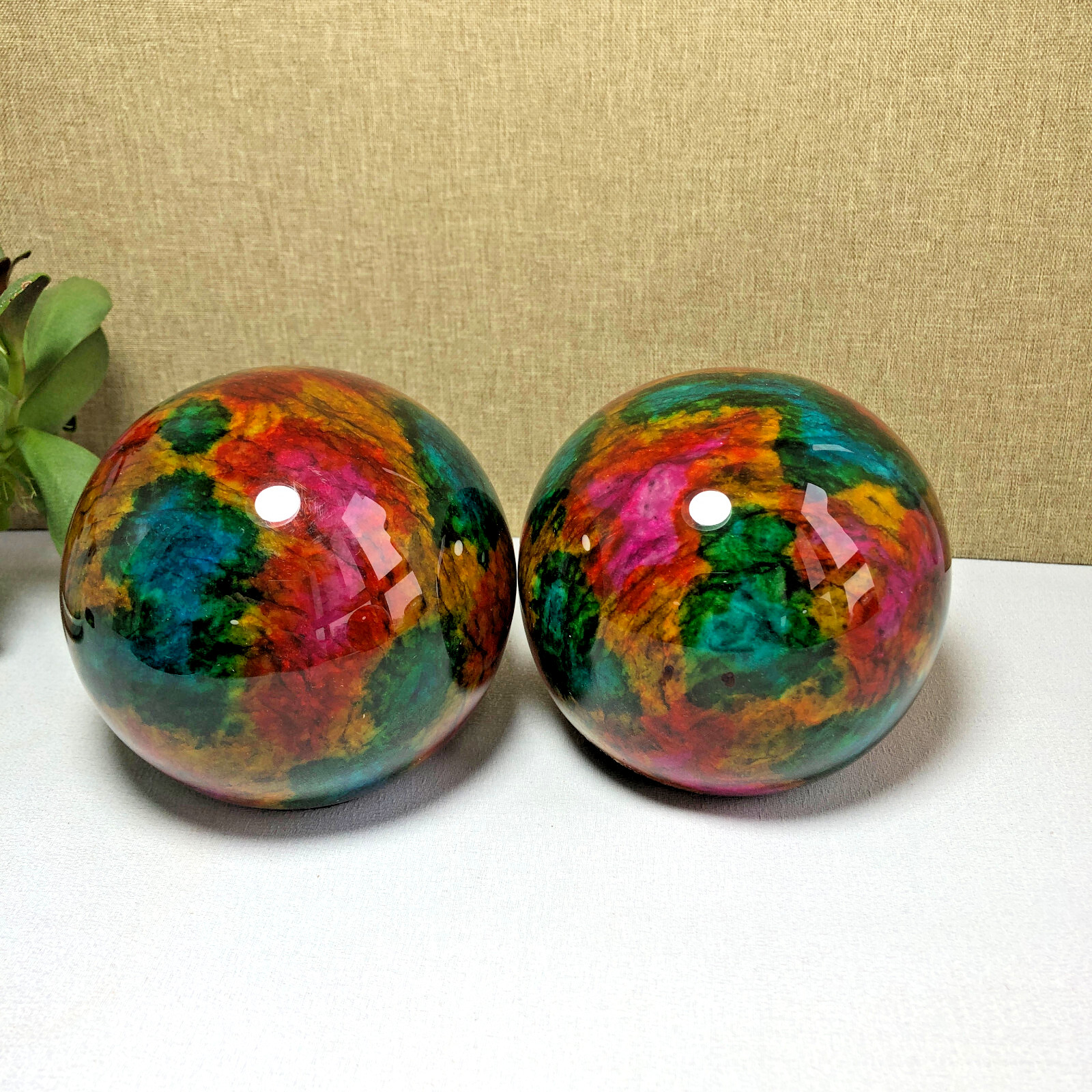 1pcs Natural “Seven Colors Jade” sphere flat bottom specimen Taiwan China 99mm