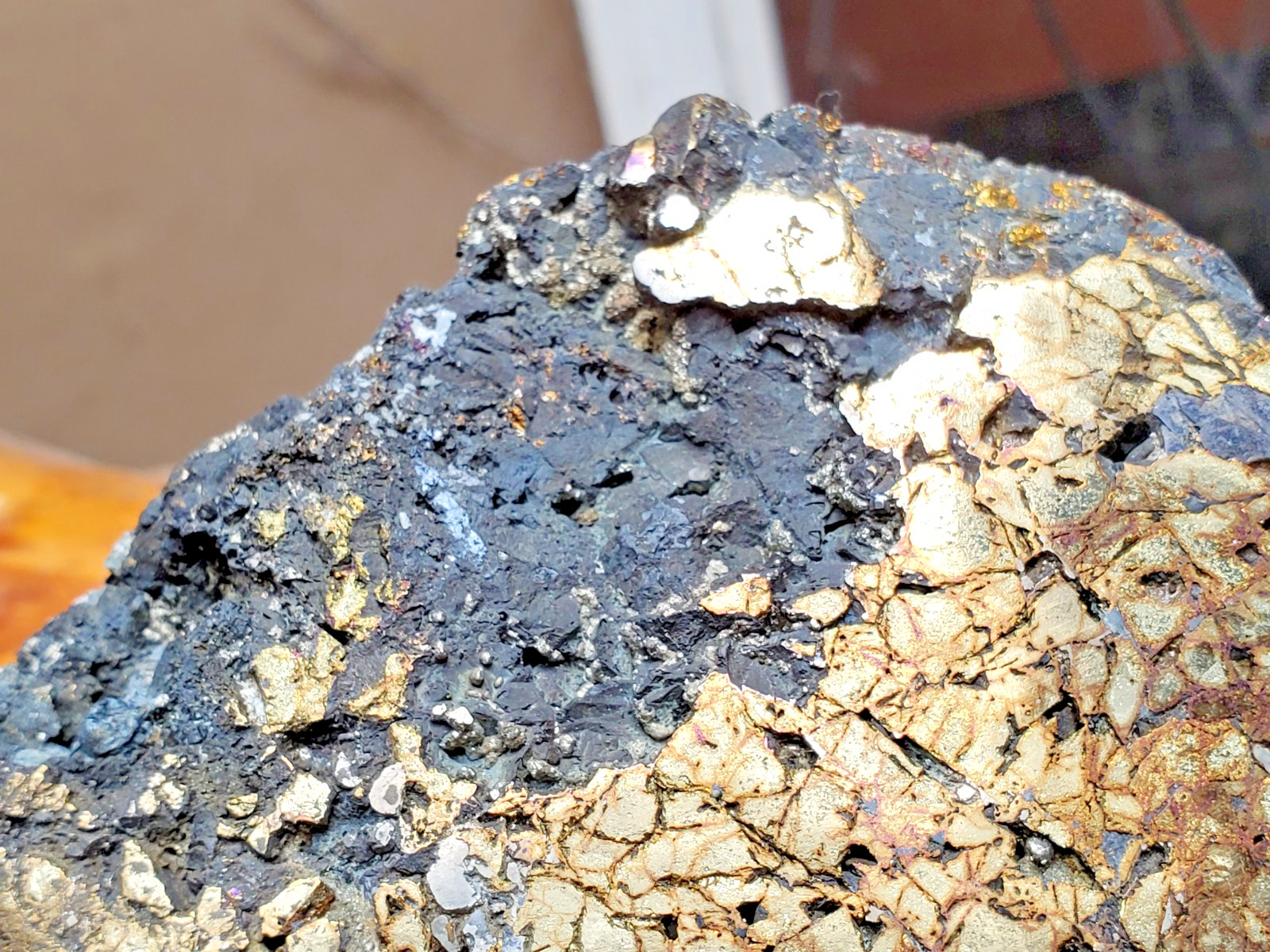 1469G Top Raw Sphalarite ,Chalcopyrite Peacock Partly Polished Specimen