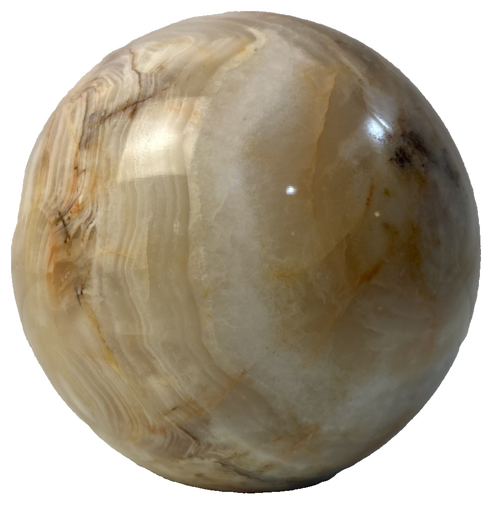 Vintage Marble Stone Sphere Ball Decorative Orb 4in Diameter Display Decor