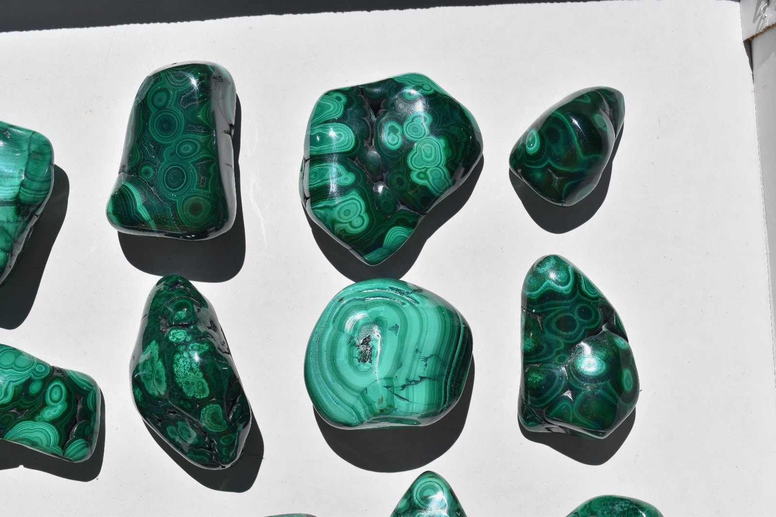 WHOLESALE Polished Malachite from Congo 15 pieces 2 kg # 5869