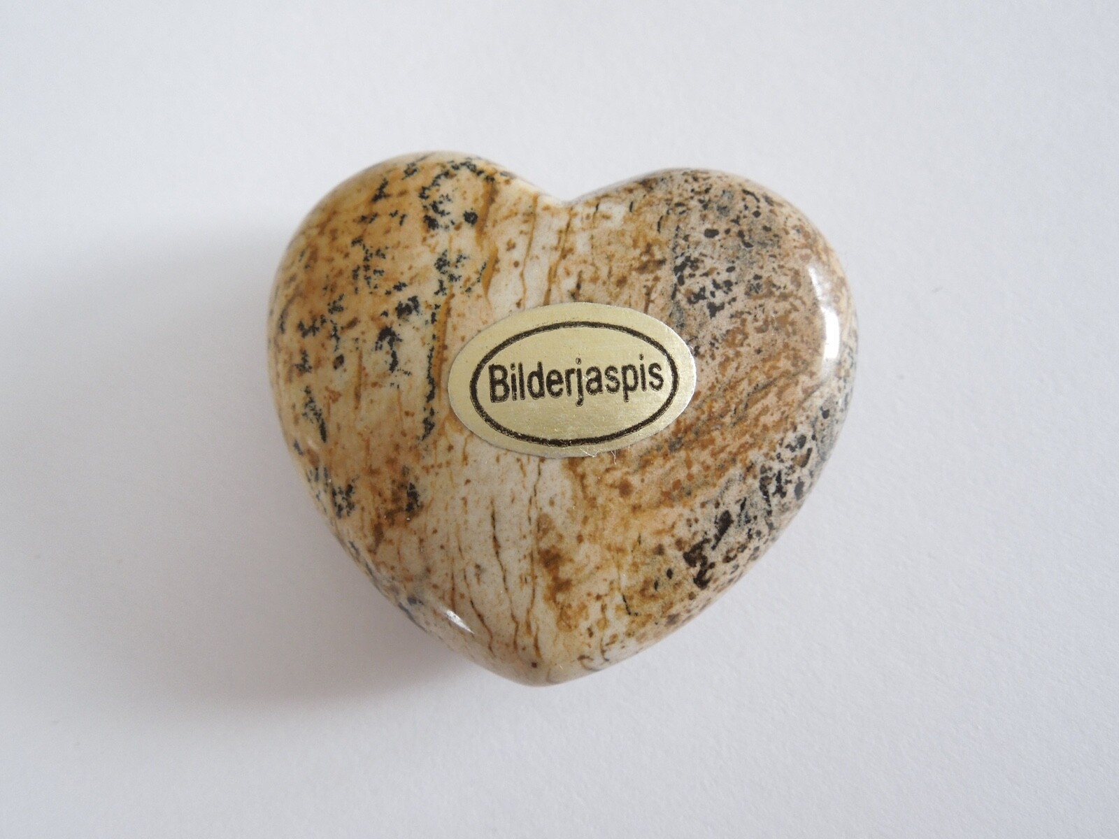 Jasper,Picture Jasper Heart Voluptuous Dekostein Without Hole 0.9oz/1 5/16×1
