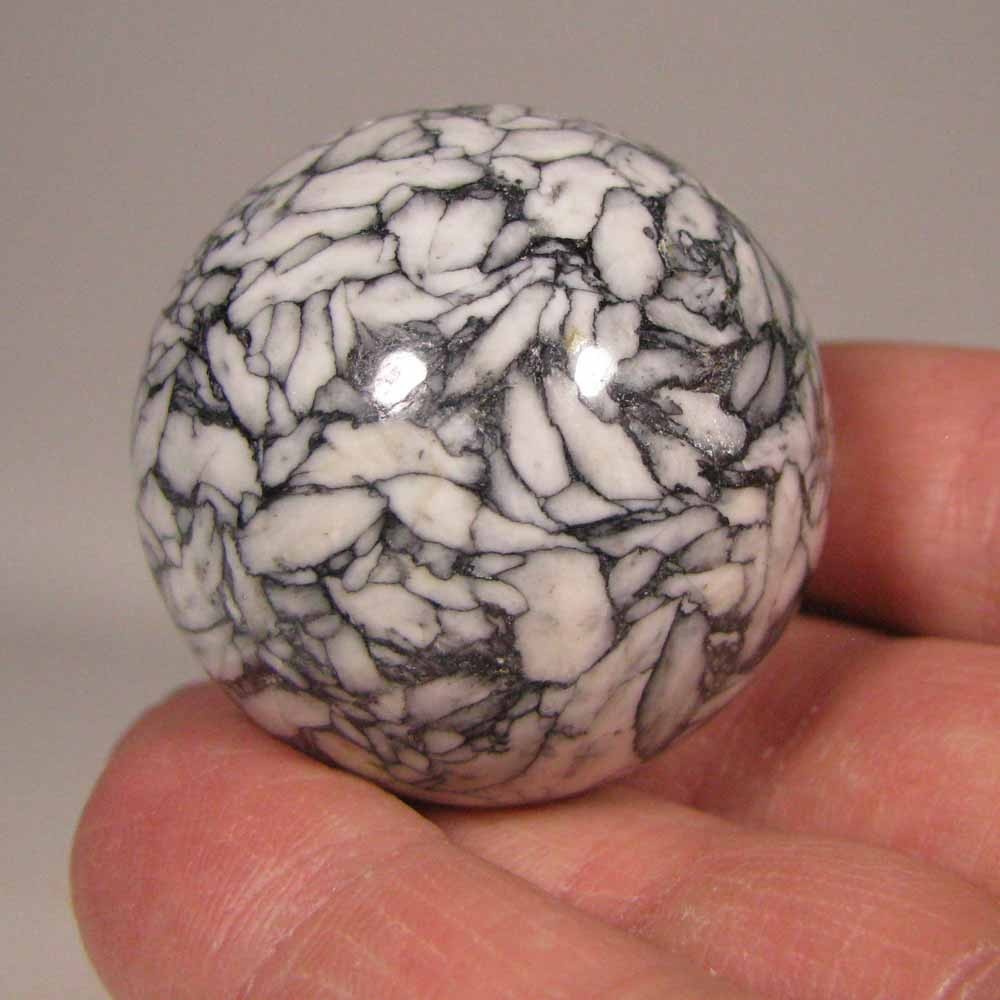 38mm PINOLITE Pinolith Polished Stone Sphere Ball w/ Stand – Austria