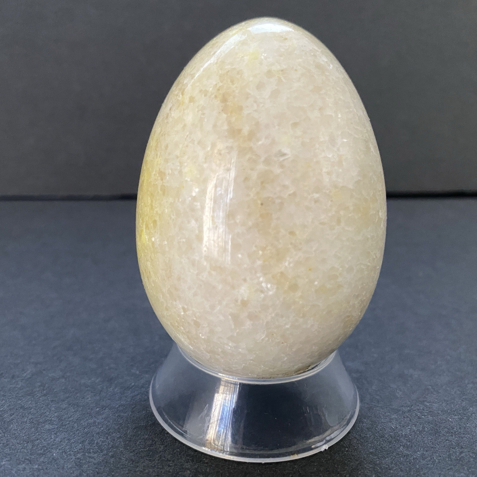 Natural Onyx Stone Egg With Stand Hand Polished Banded Agate Calcite Crystal