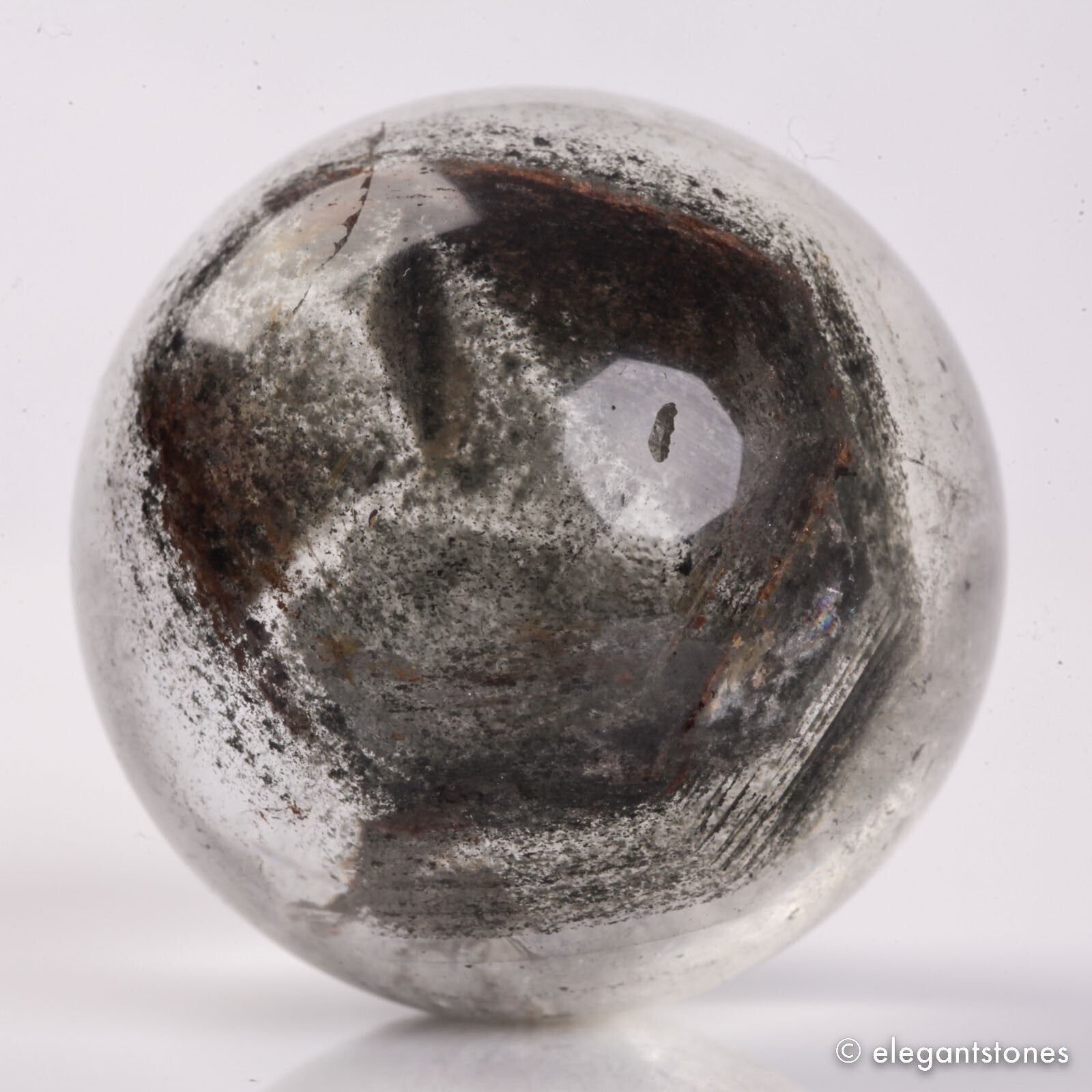 91g40mm Natural Garden/Phantom/Ghost/Lodolite Quartz Crystal Sphere Healing Ball