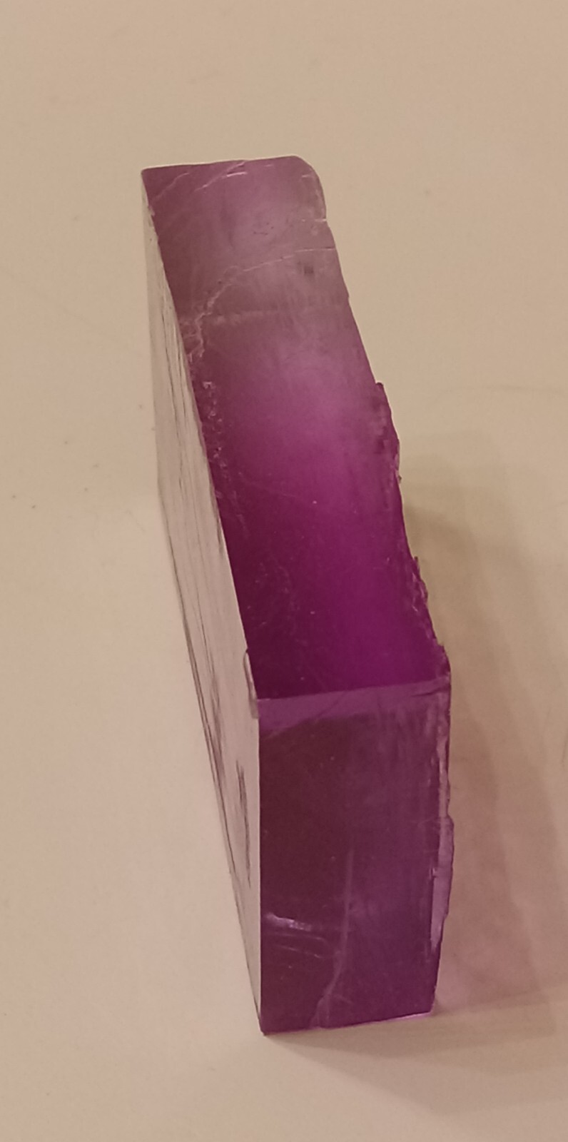 PURPLE HALITE CRYSTAL. Rectangle Shape. Transparent & Clear. 22 grams. 110 ct.