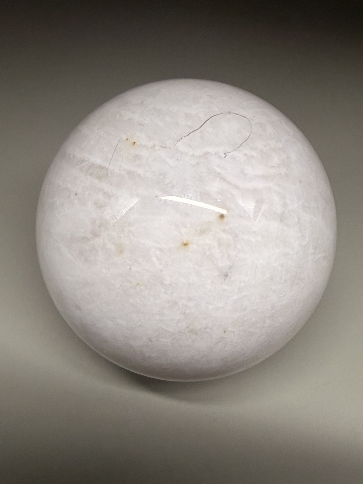 White Calcite Sphere 4.55oz 1.7in White Onyx Healing Stone