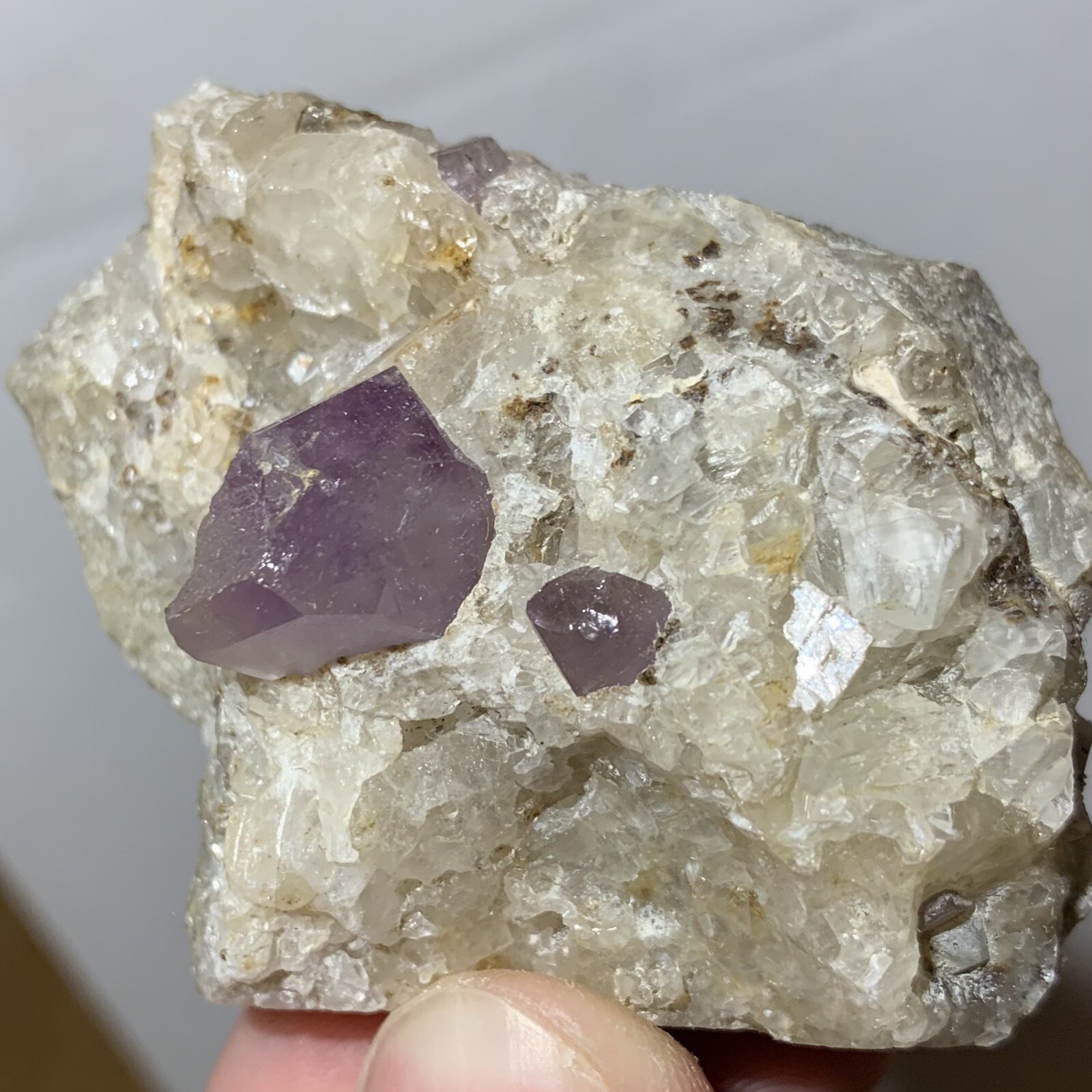 Amethyst Quartz Crystal In Calcite Muqur Ghazni AFGHANISTAN 96g