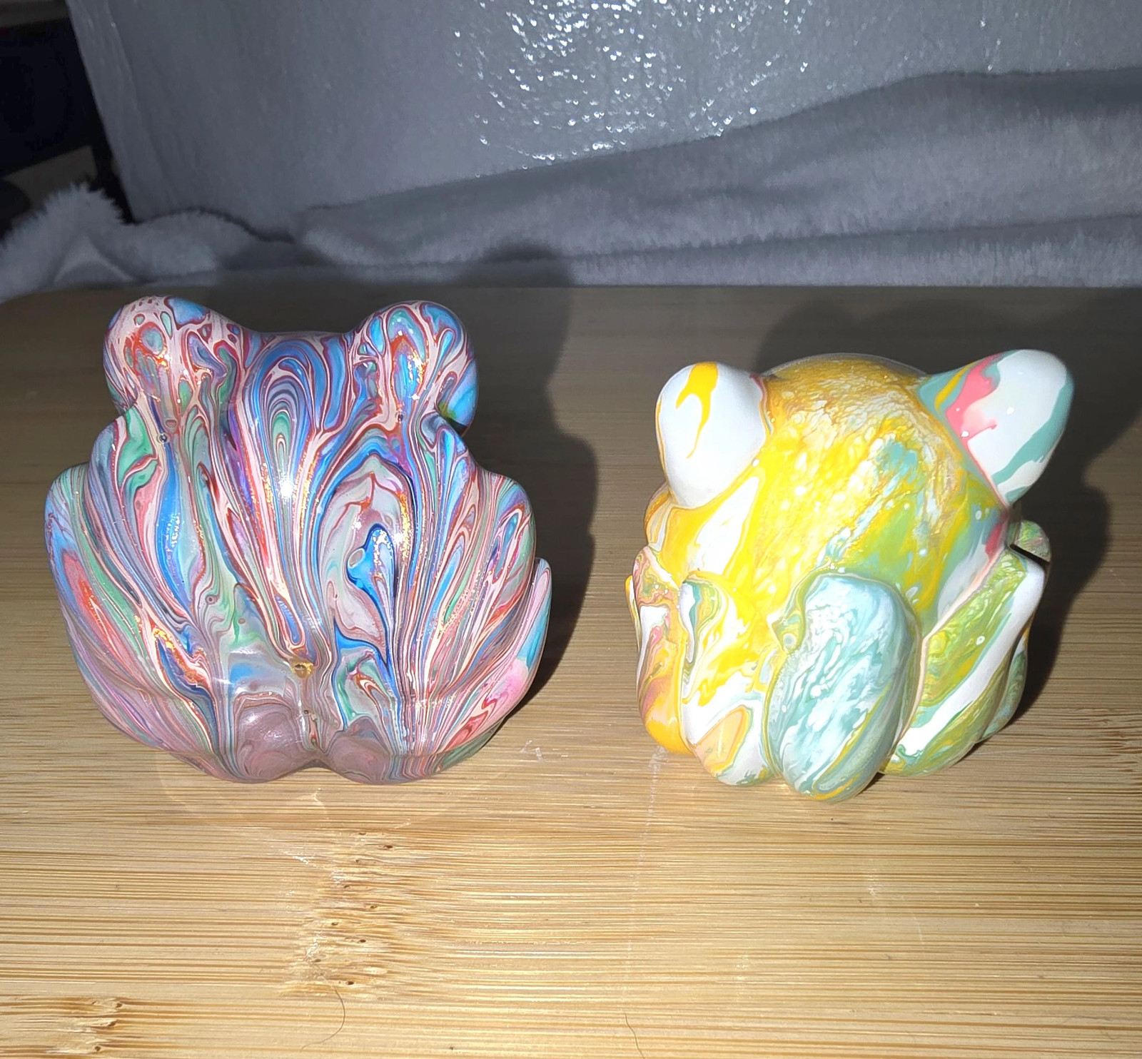 Colorful Daqi Fox Lacquer Painted Sandalwood Ninetail Fox