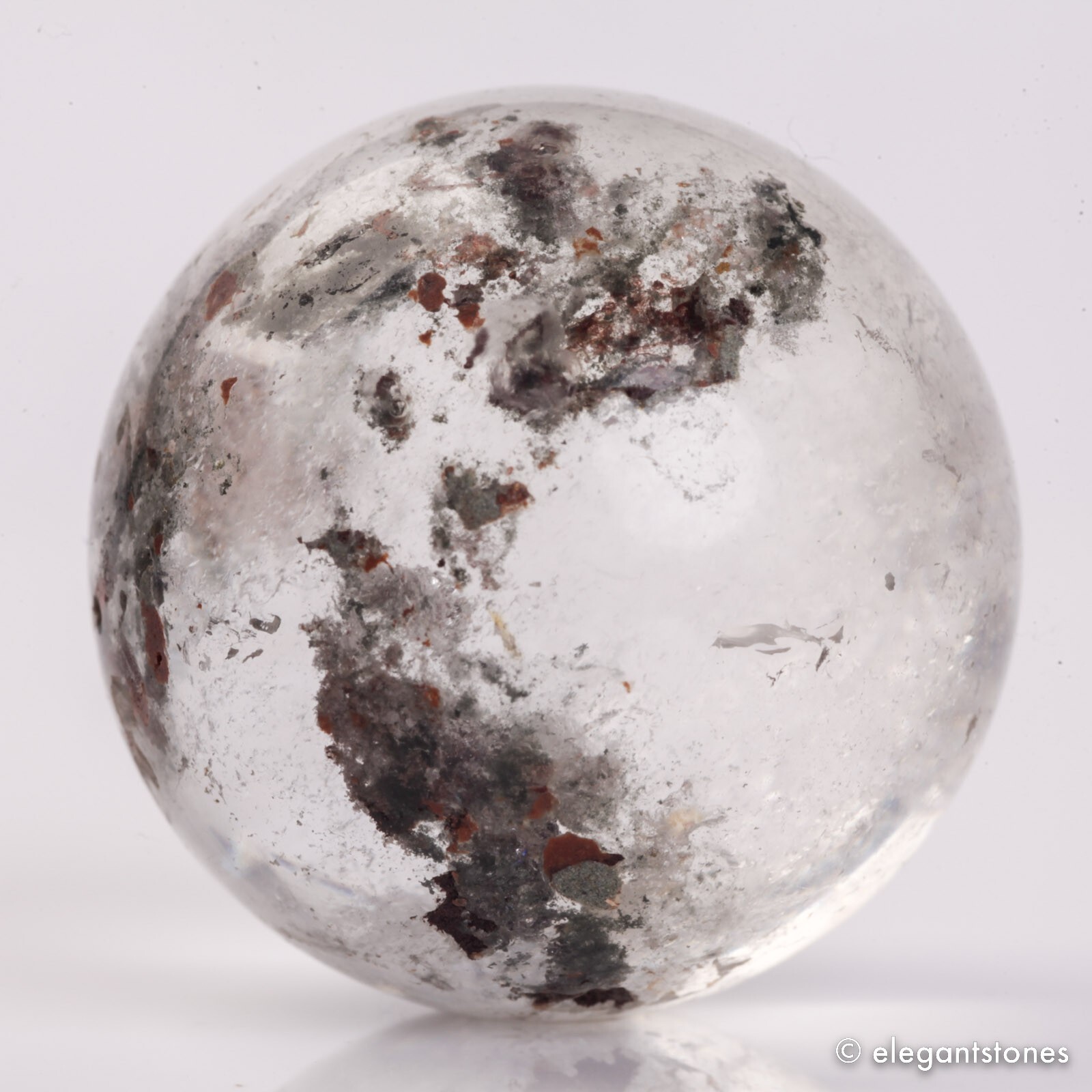 64g36mm Natural Garden/Phantom/Ghost/Lodolite Quartz Crystal Sphere Healing Ball
