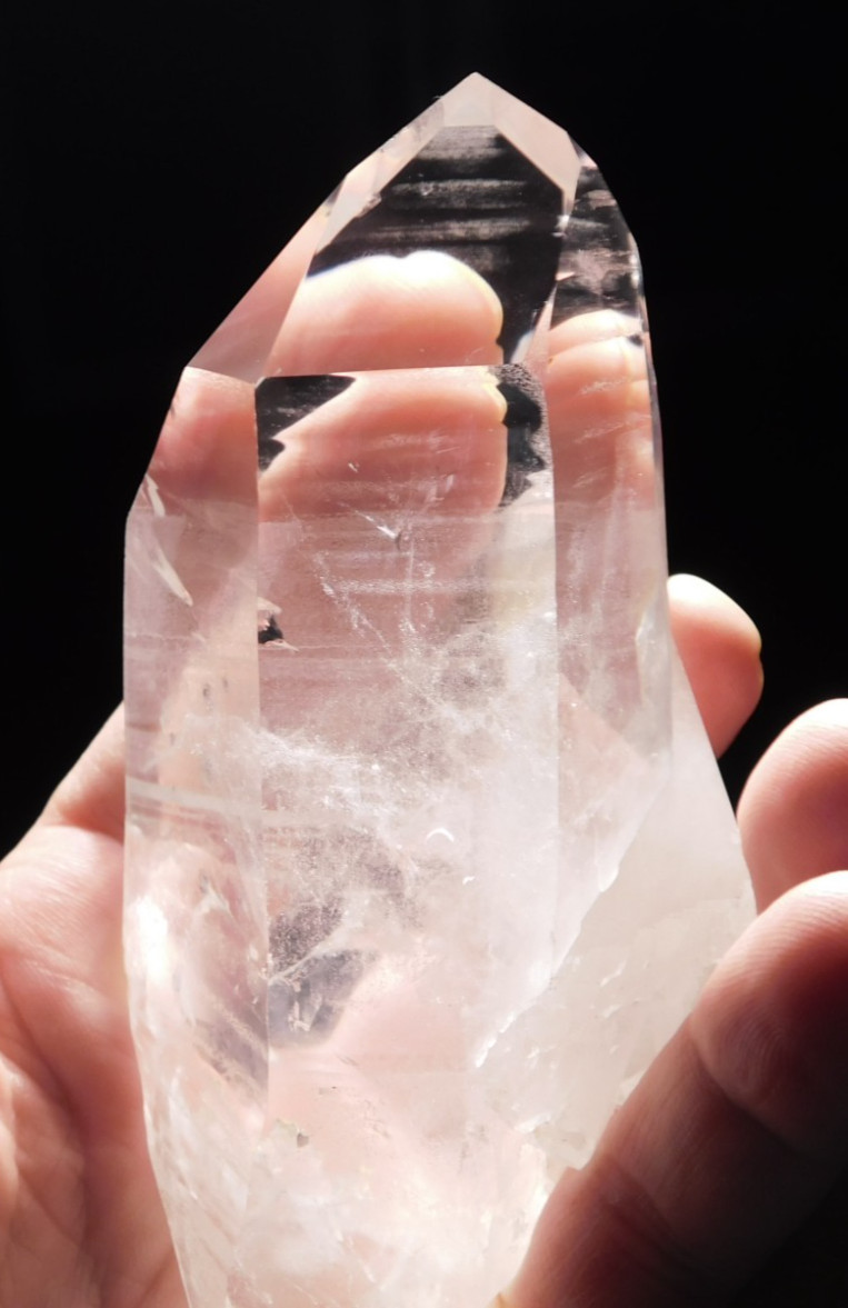 Larger! Translucent LEMURIAN Quartz Crystal TWIN From Brazil 335gr