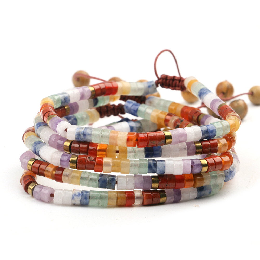 Natural Beaded Crystal Stone Bracelet Handmade Gemstone Dainty Jewelry Healing