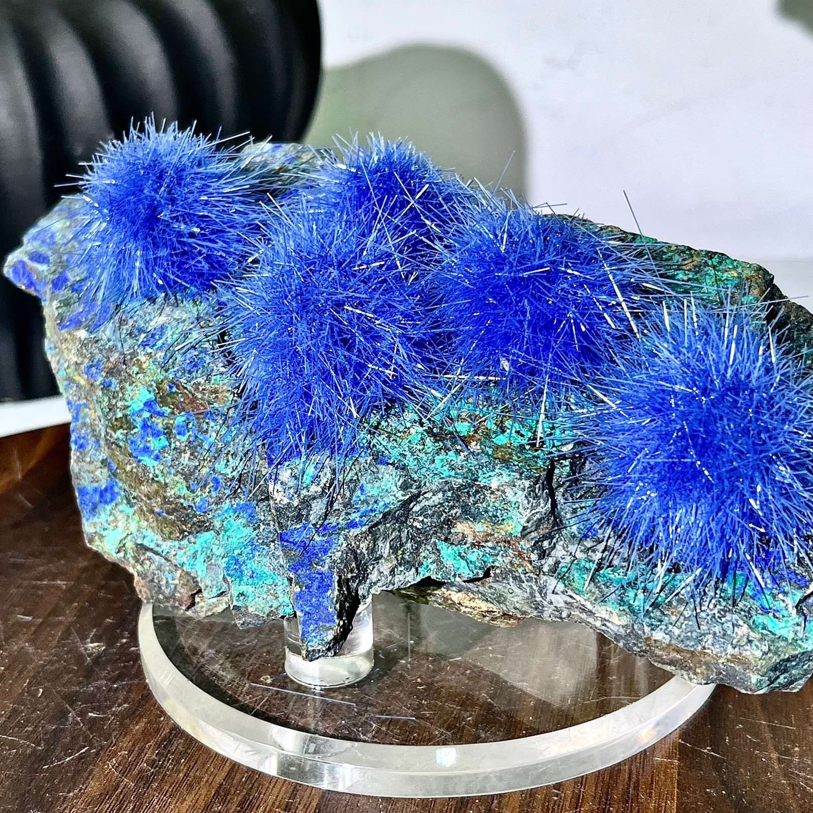 1.69LB Blue Natural Goethite Crystal Quartz Energy Ore Healing Mineral Specimen