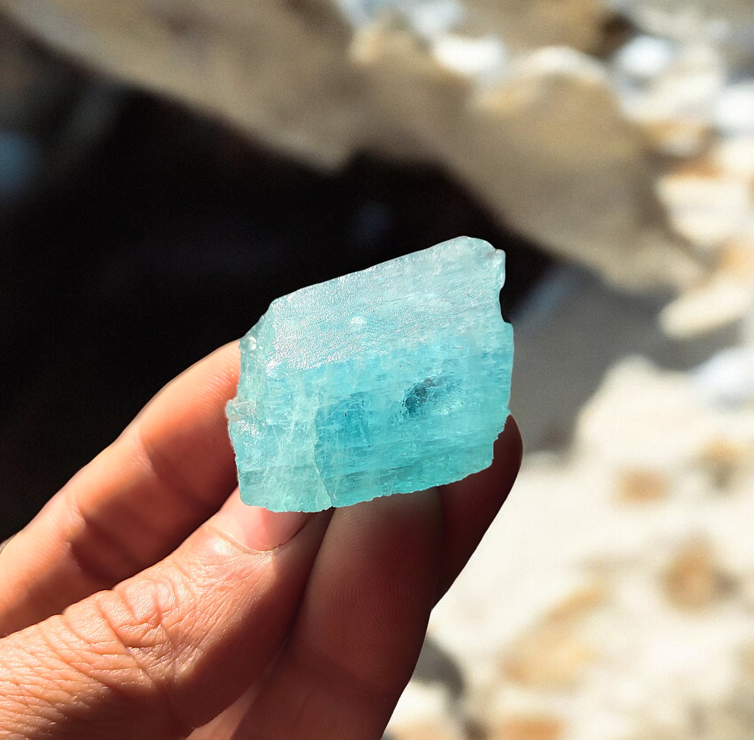 27g Raw Blue-Green Aquamarine Beryl Natural Corrosion Crystal Rough Specimen