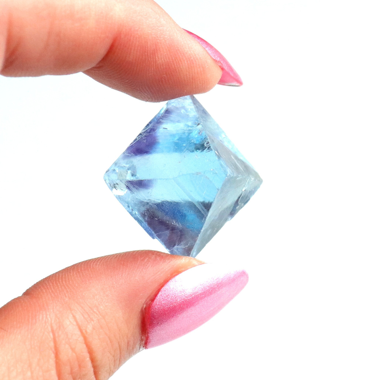 Fluorite Octahedron Gemmy Sky Blue Color Cave In Rock, Illinois 2.9 Cms